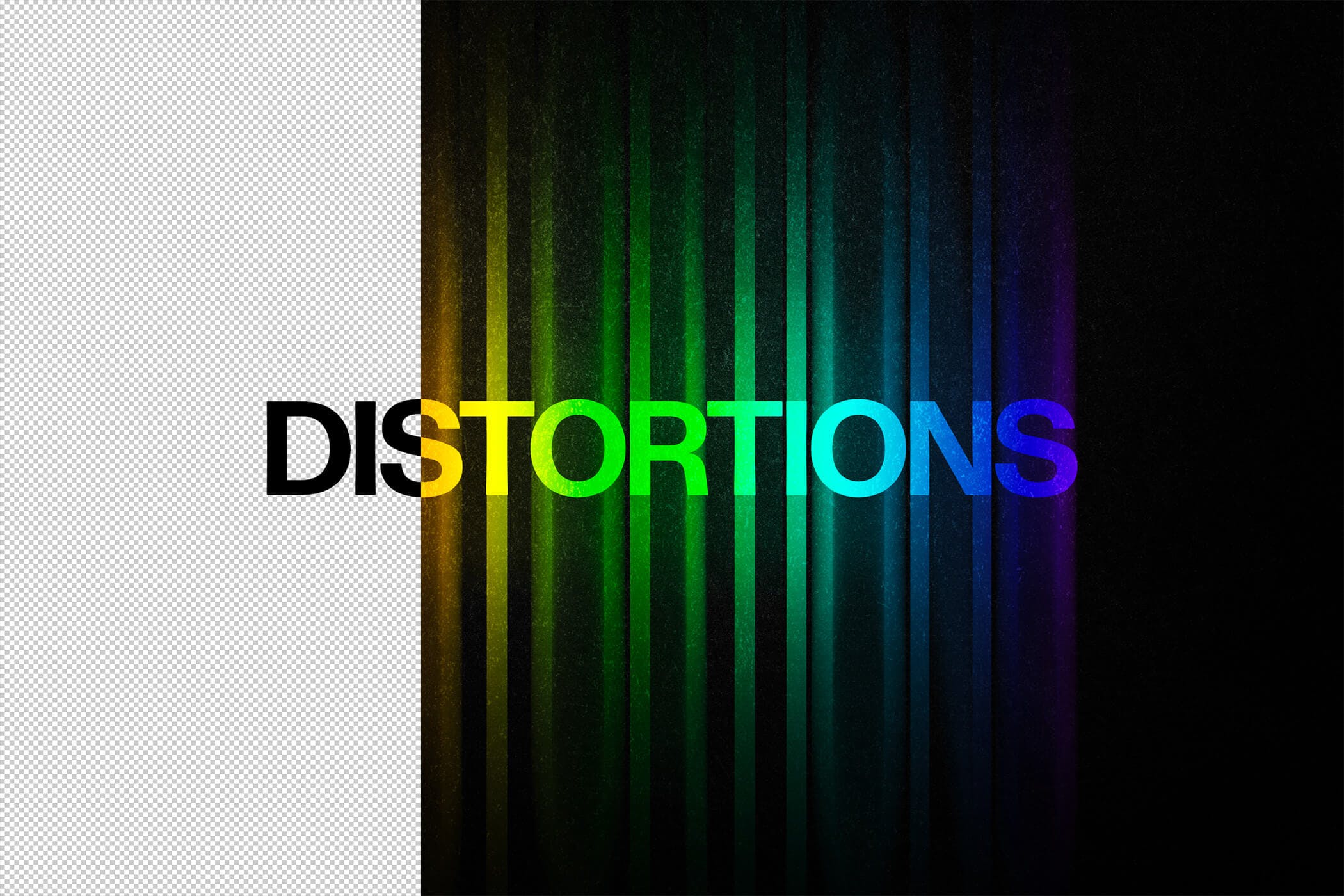 4款炫彩故障失真文字效果徽标标题设计PS素材源文件 Color Distortion Text Effect_img_2