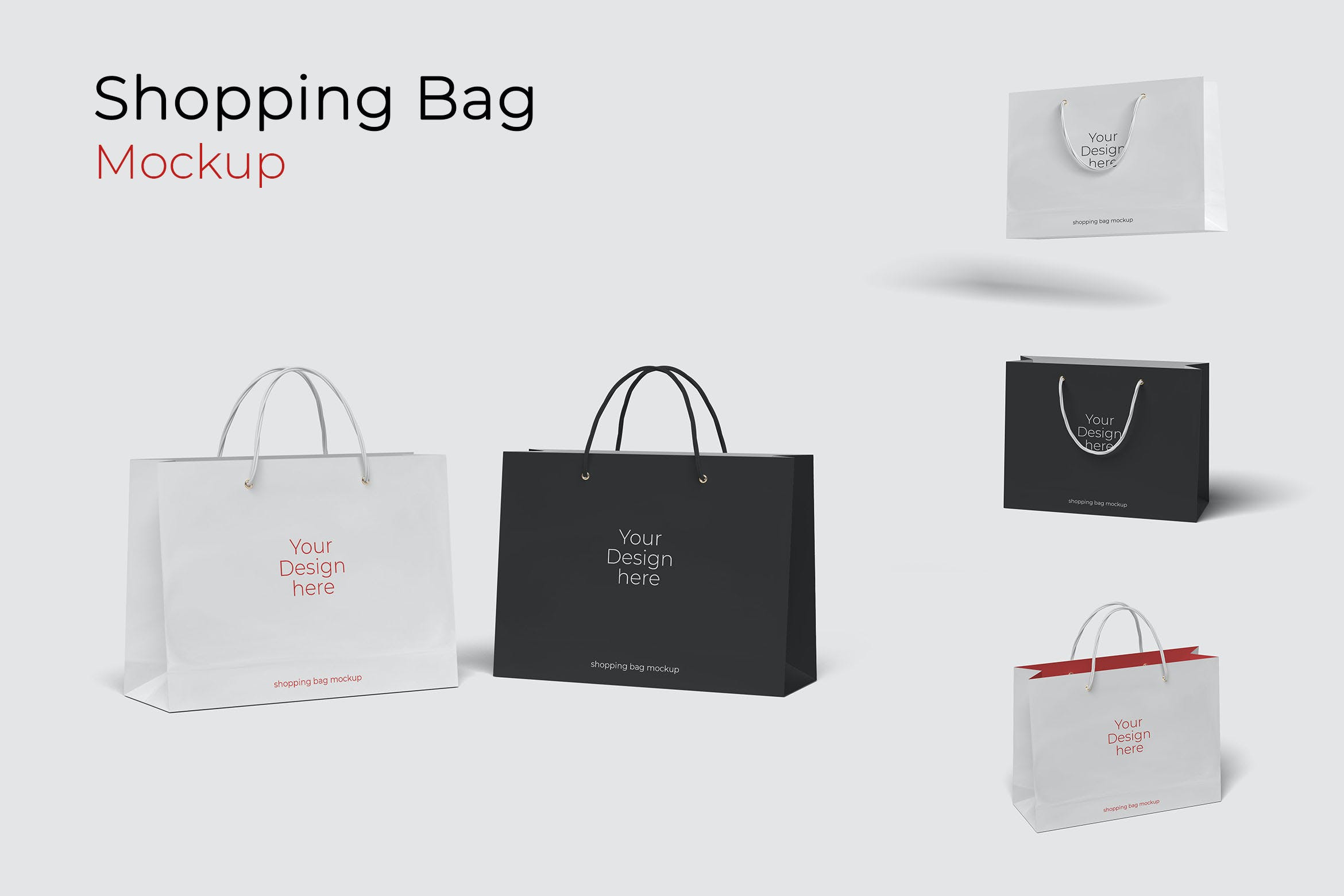 商城购物手提纸袋设计智能贴图模板 Shopping Bag Mockup Vol 01_img_2