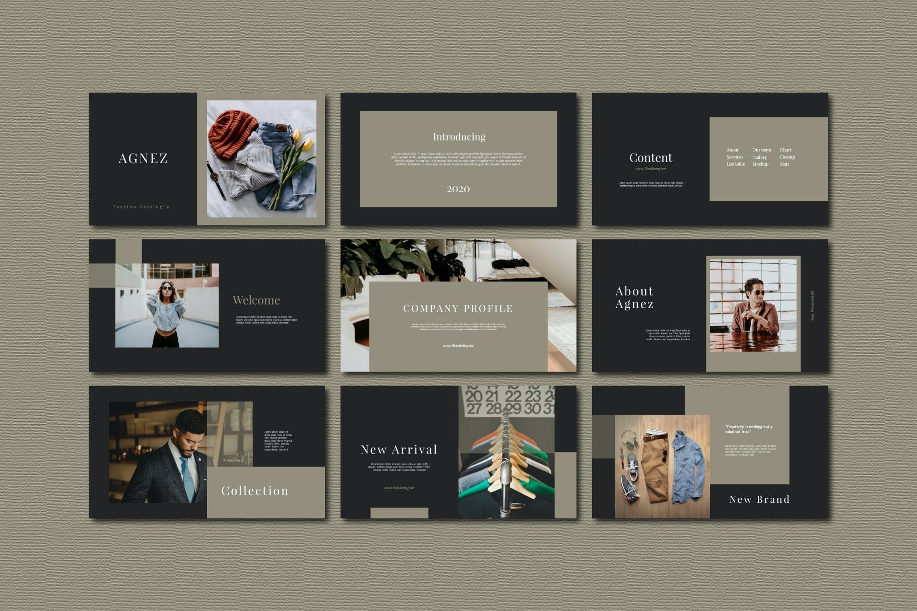 极简服装设计作品集演示文稿设计模板 Agnez - Powerpoint Template_img_2