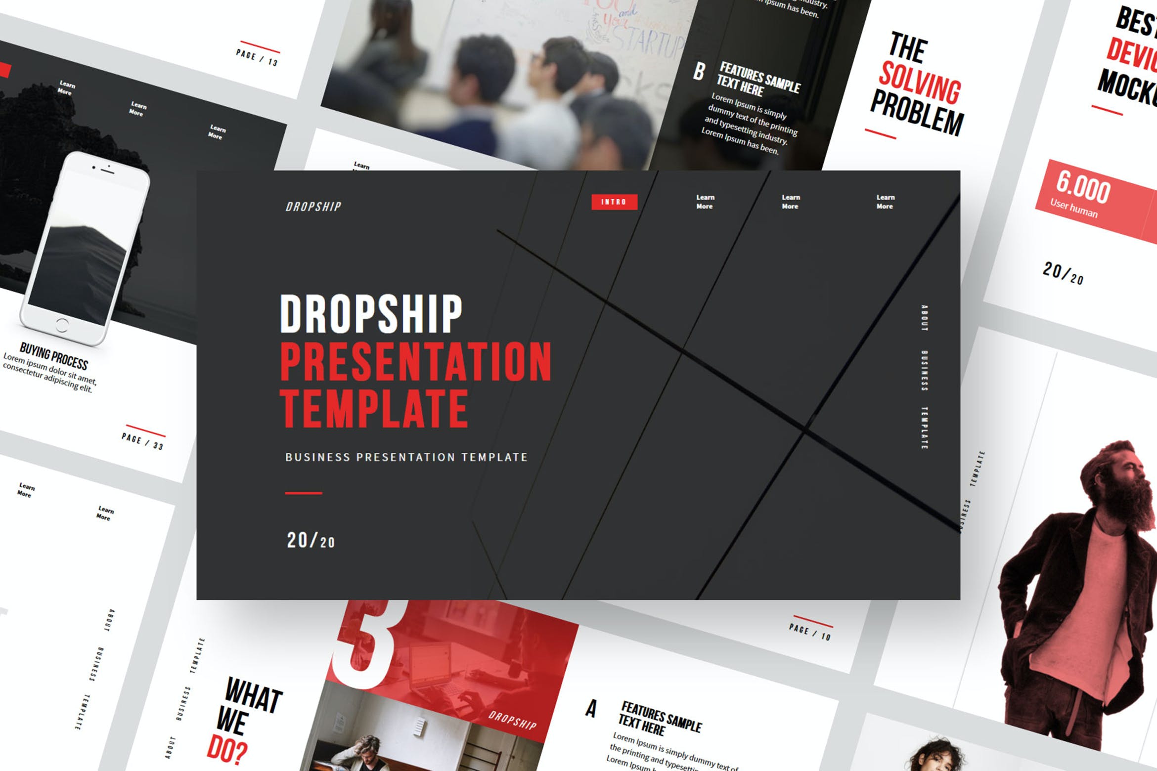 简约服装摄影作品集演示文稿设计模板 Dropship - Powerpoint Template_img_2