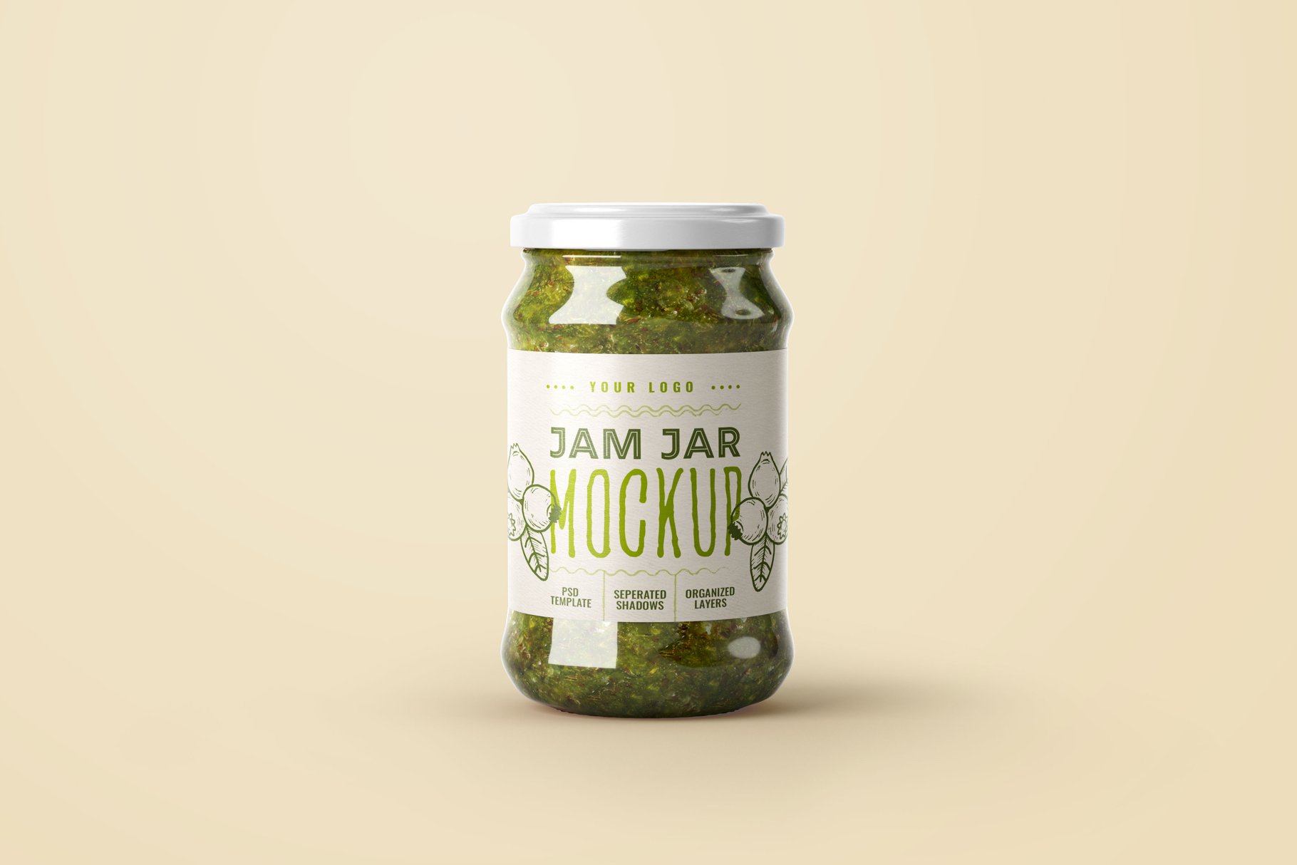 12款果酱罐标签设计智能贴图样机套装 Jam Jar Mockup Set | Label Design_img_2