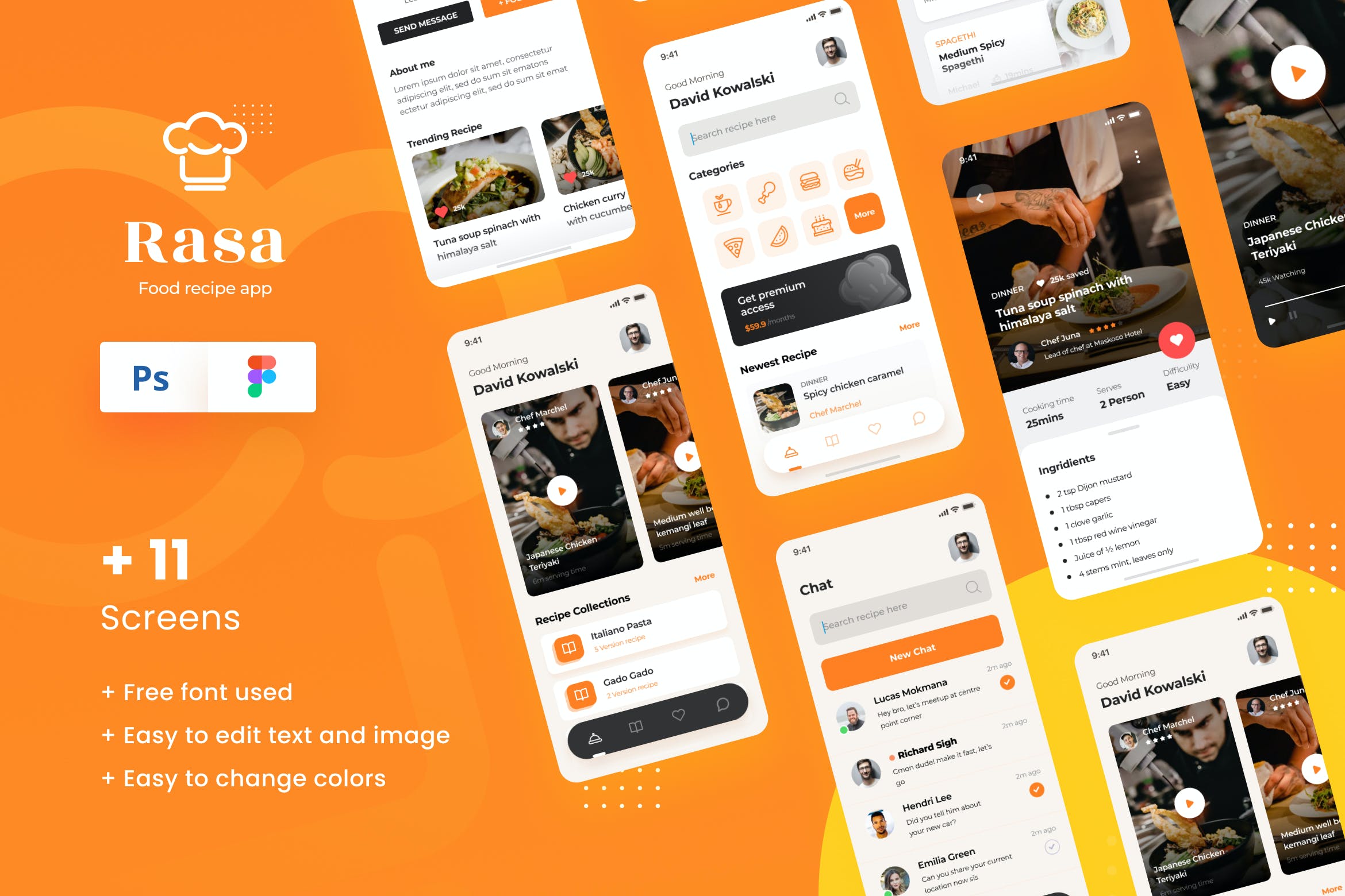 食谱美食社交iOS APP应用程序设计UI模板 Rasa - Food Recipe iOS App Design UI Template_img_2