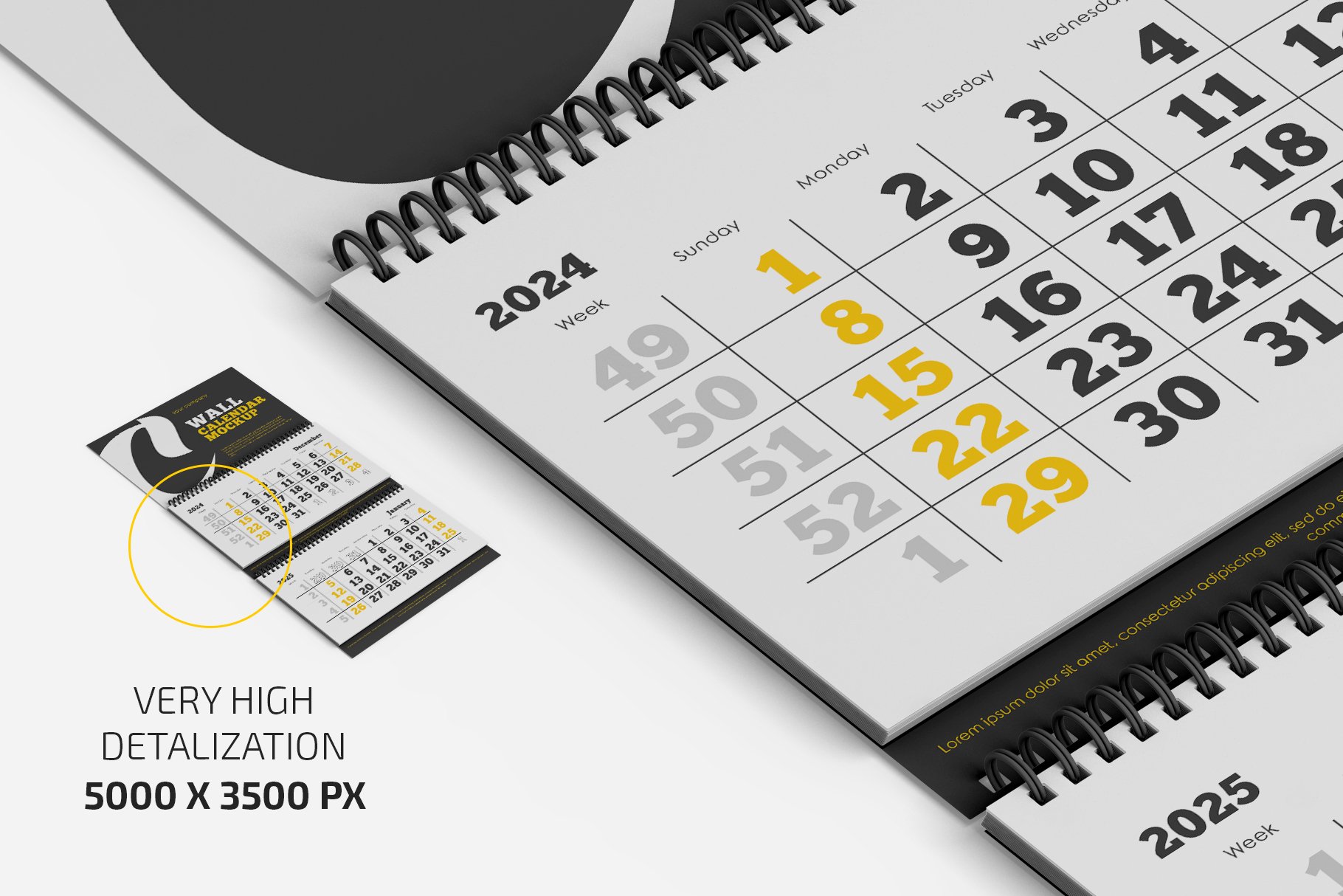 墙上挂历日历设计展示样机合集 Wall Calendar v03 Mockup Set_img_2