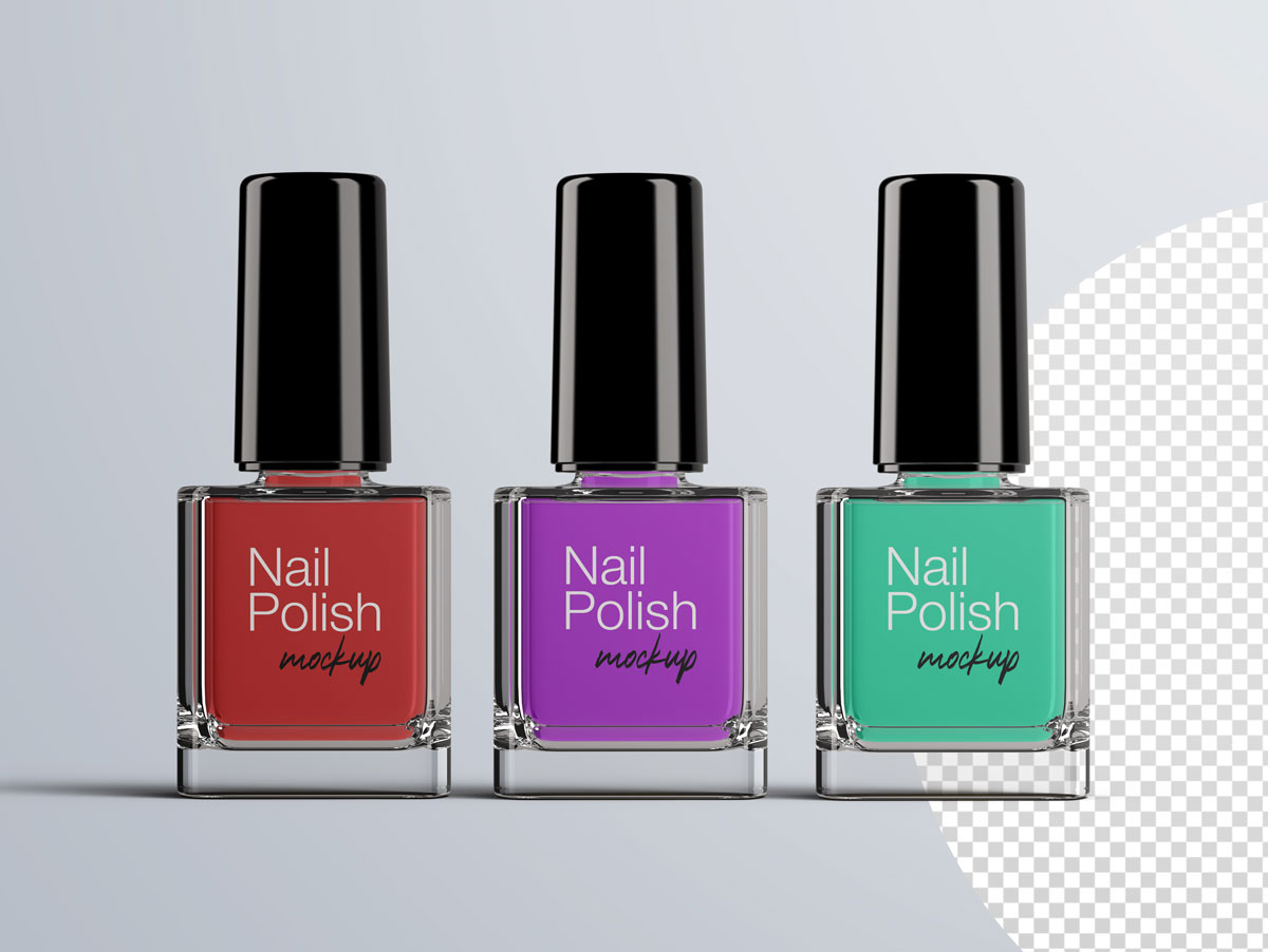 8款指甲油玻璃包装瓶设计展示样机模板 Nail Polish Bottle Mockup Pack_img_2