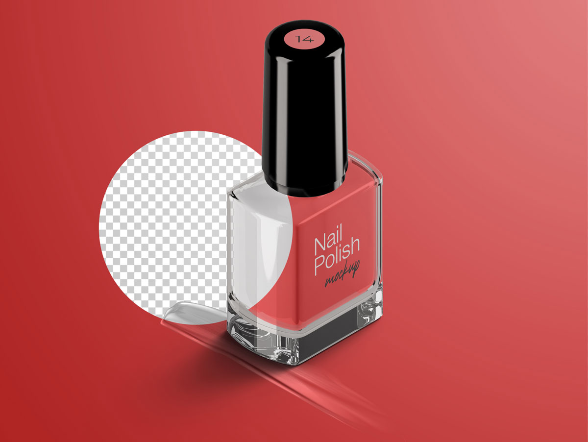 8款指甲油玻璃包装瓶设计展示样机模板 Nail Polish Bottle Mockup Pack_img_2