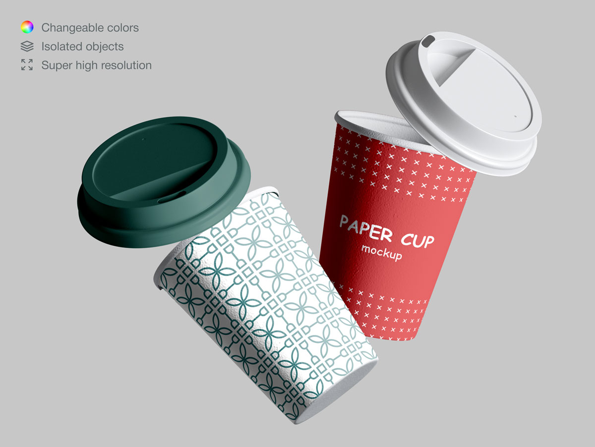 咖啡纸杯包装纸袋设计展示样机模板合集 Takeaway Paper Cups and Coffee Branding Mockup Set_img_2