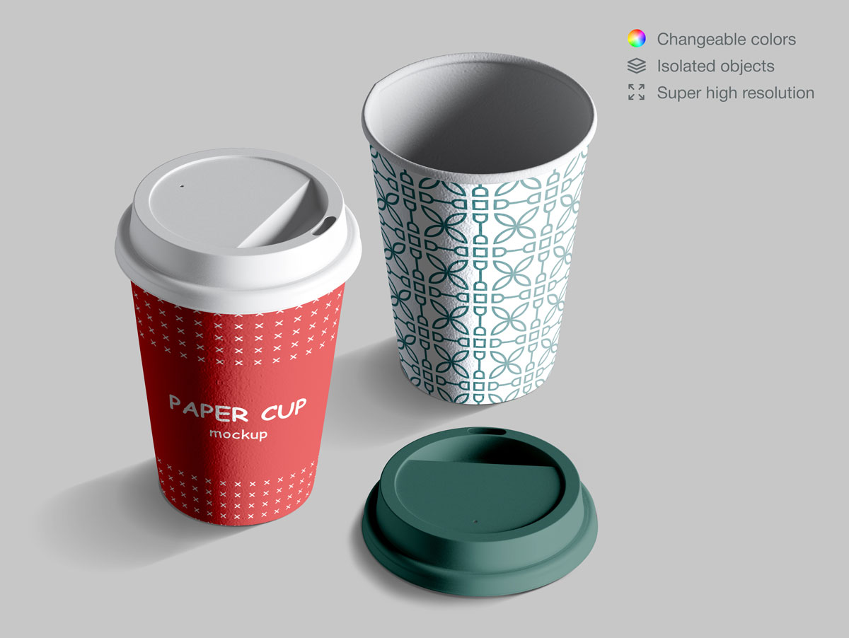 咖啡纸杯包装纸袋设计展示样机模板合集 Takeaway Paper Cups and Coffee Branding Mockup Set_img_2