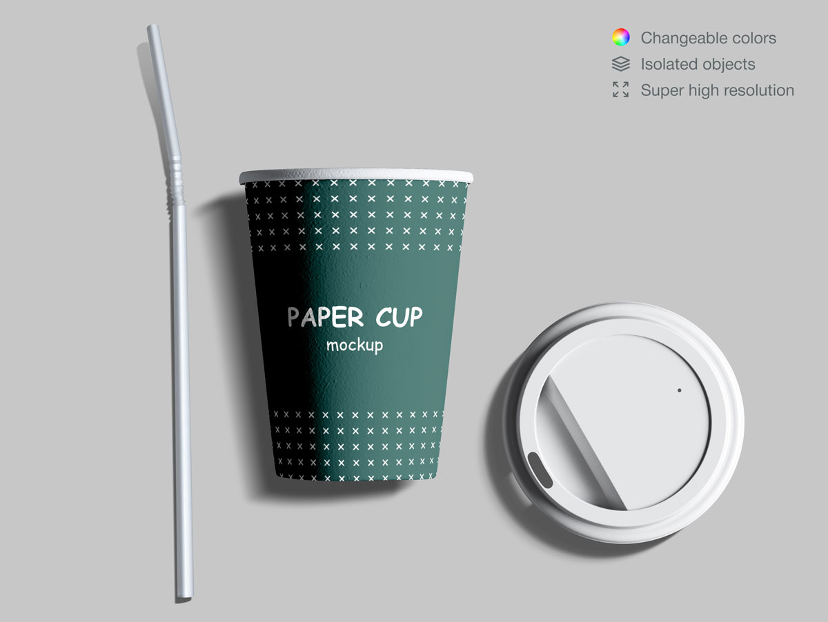 咖啡纸杯包装纸袋设计展示样机模板合集 Takeaway Paper Cups and Coffee Branding Mockup Set_img_2