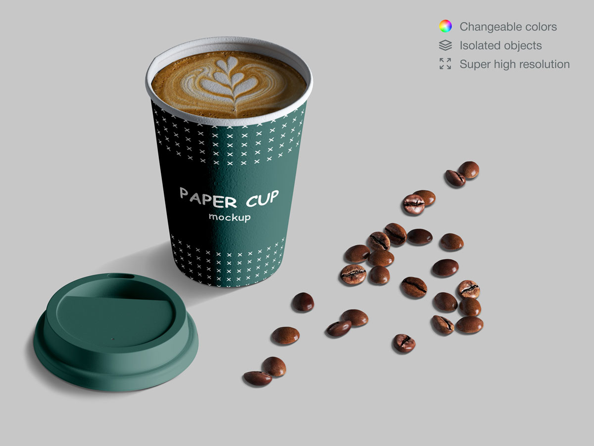 咖啡纸杯包装纸袋设计展示样机模板合集 Takeaway Paper Cups and Coffee Branding Mockup Set_img_2