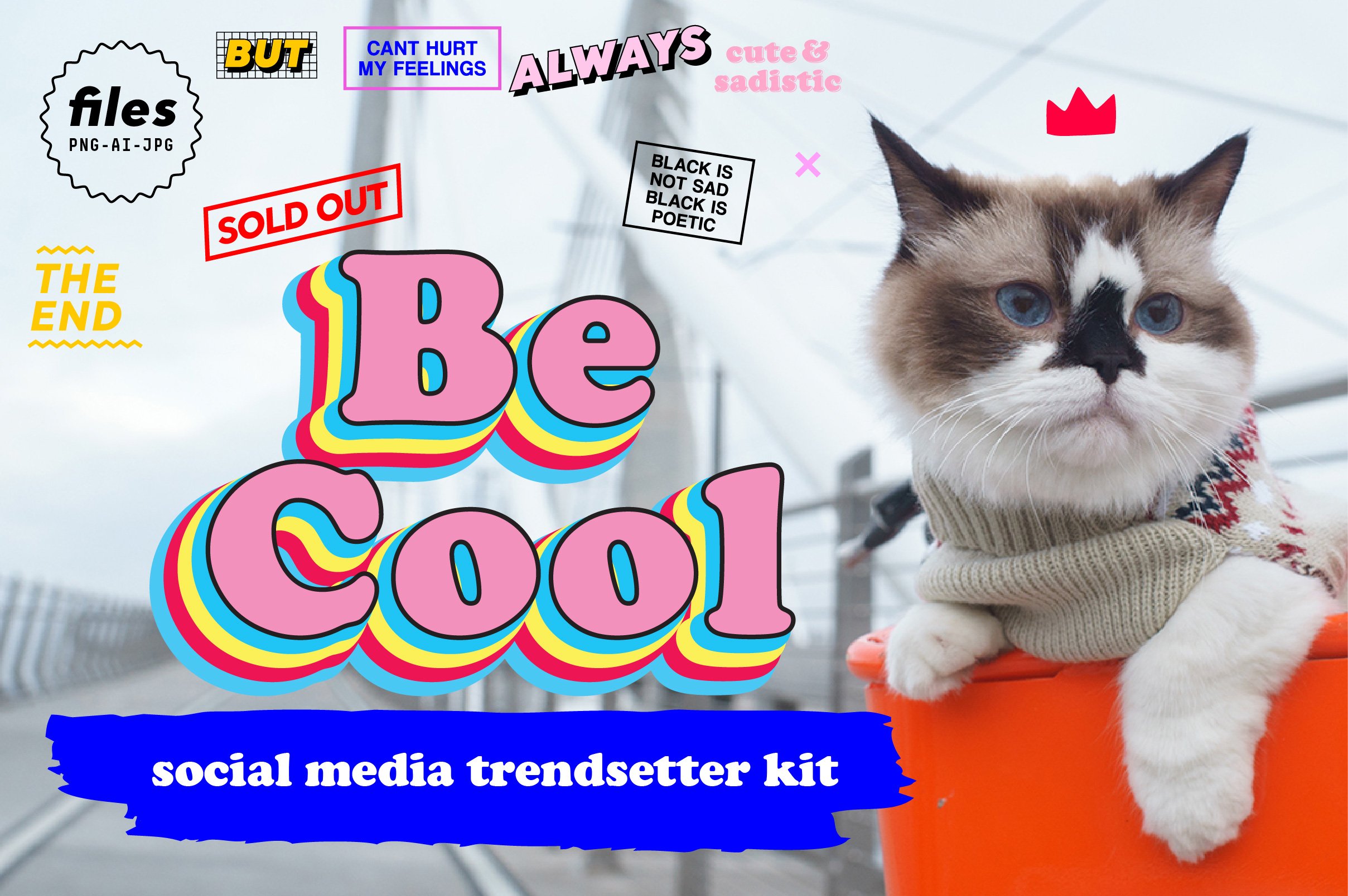 时尚简约新媒体电商海报设计矢量素材套件 Social Media Trendsetter Kit_img_2