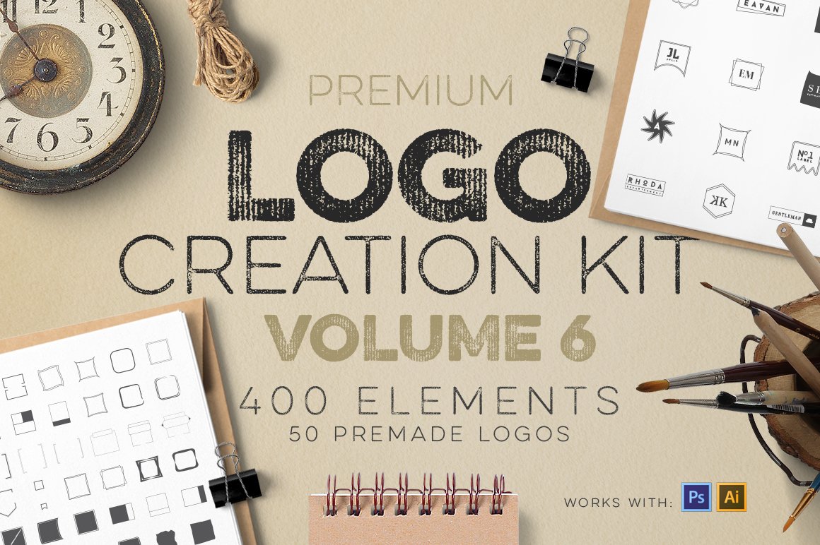 400+标志徽标设计矢量素材套件 Logo Creation Kit Vol.6_img_2