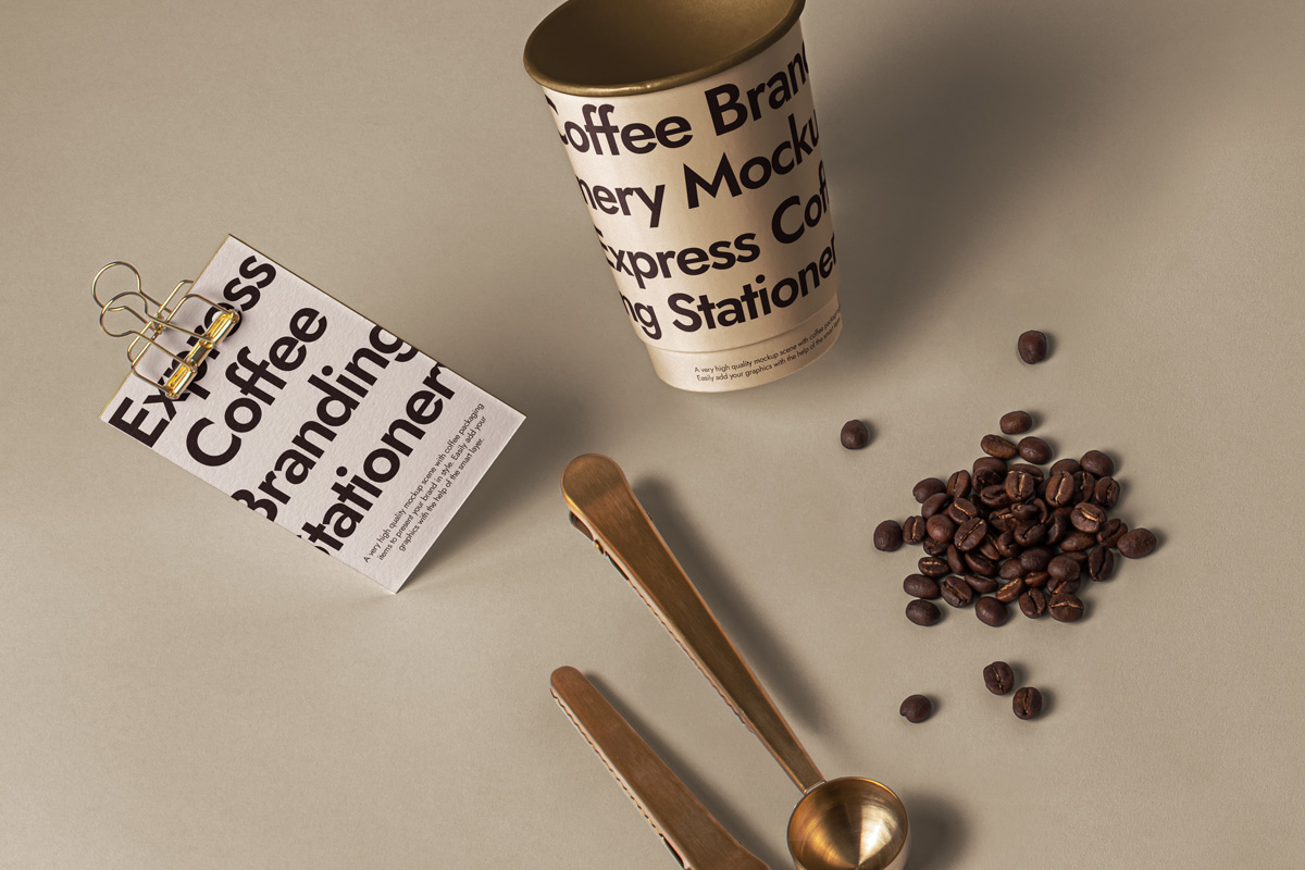 咖啡品牌设计名片纸杯展示样机模板 Branding Psd Coffee Set Mockup_img_2