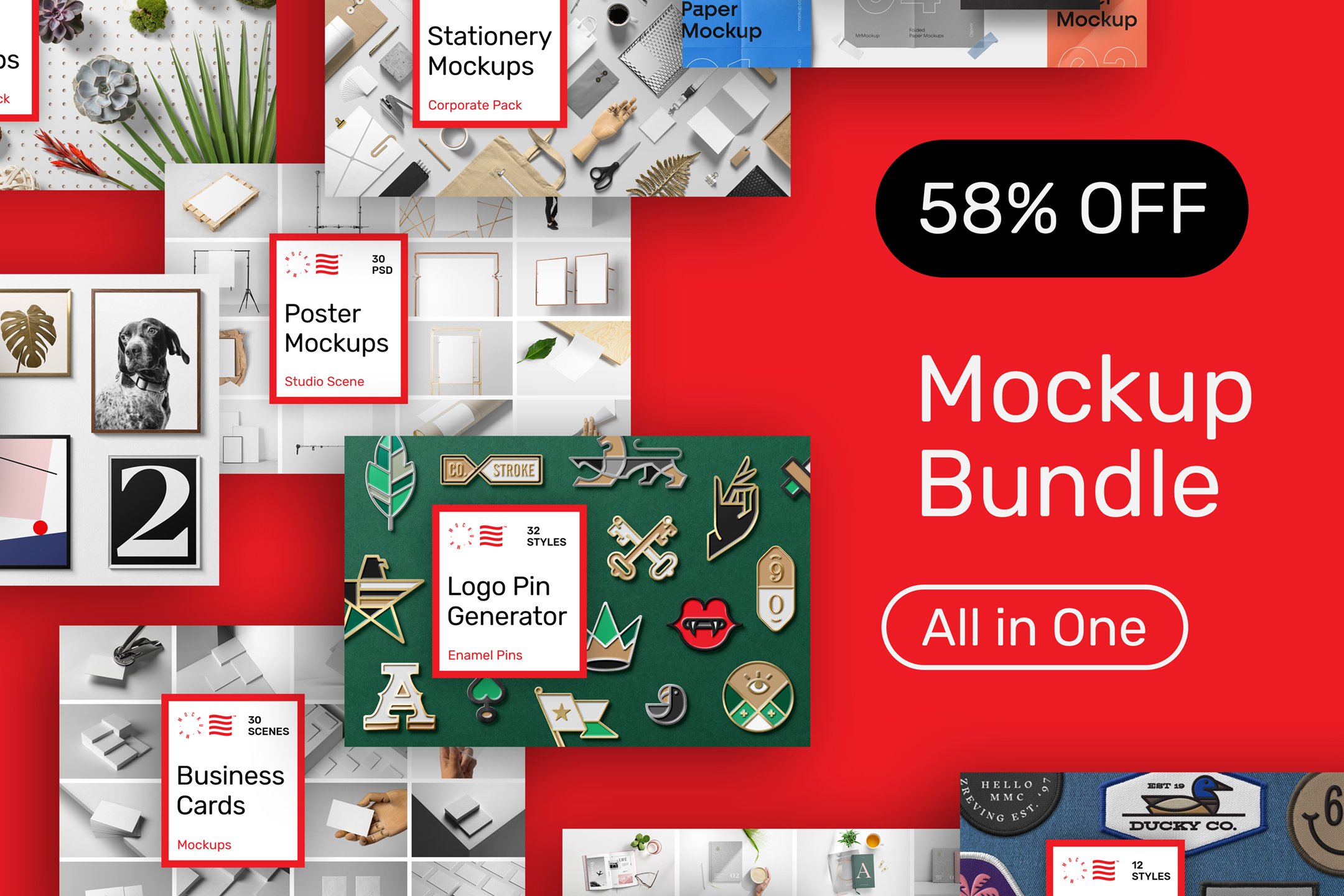 超大品牌VI办公用品海报传单包装手机刺绣样机合集 Mockup Bundle - All In One [39.56GB]_img_2