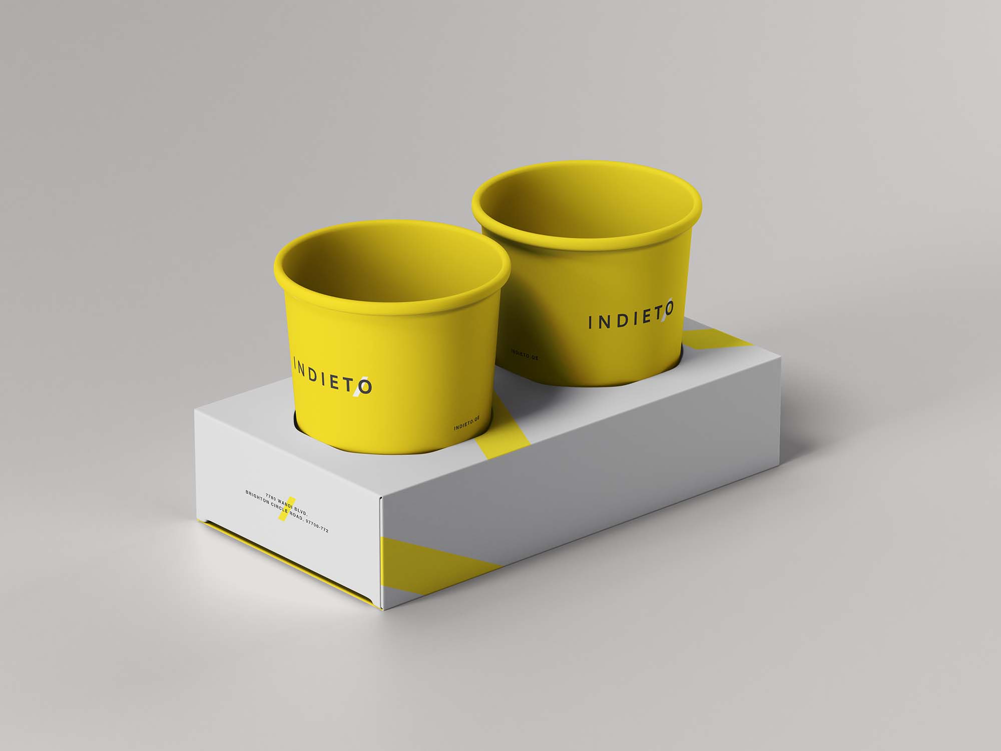 一次性外卖纸杯设计展示样机模板 Paper Cup Holder Mockup_img_2