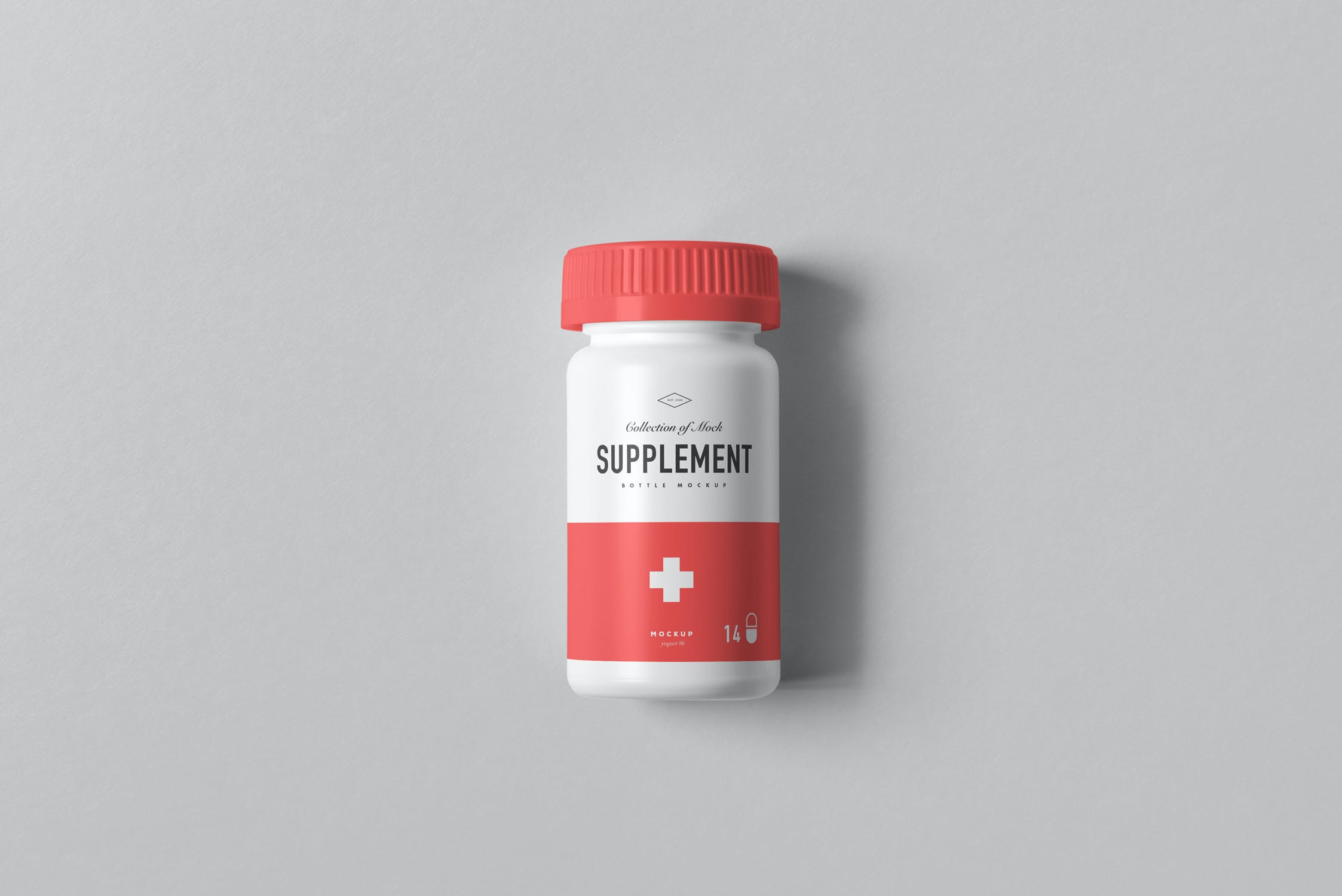 9款药物塑料补充瓶包装纸盒设计展示样机模板 Supplement Jar & Box Mockup 4_img_2