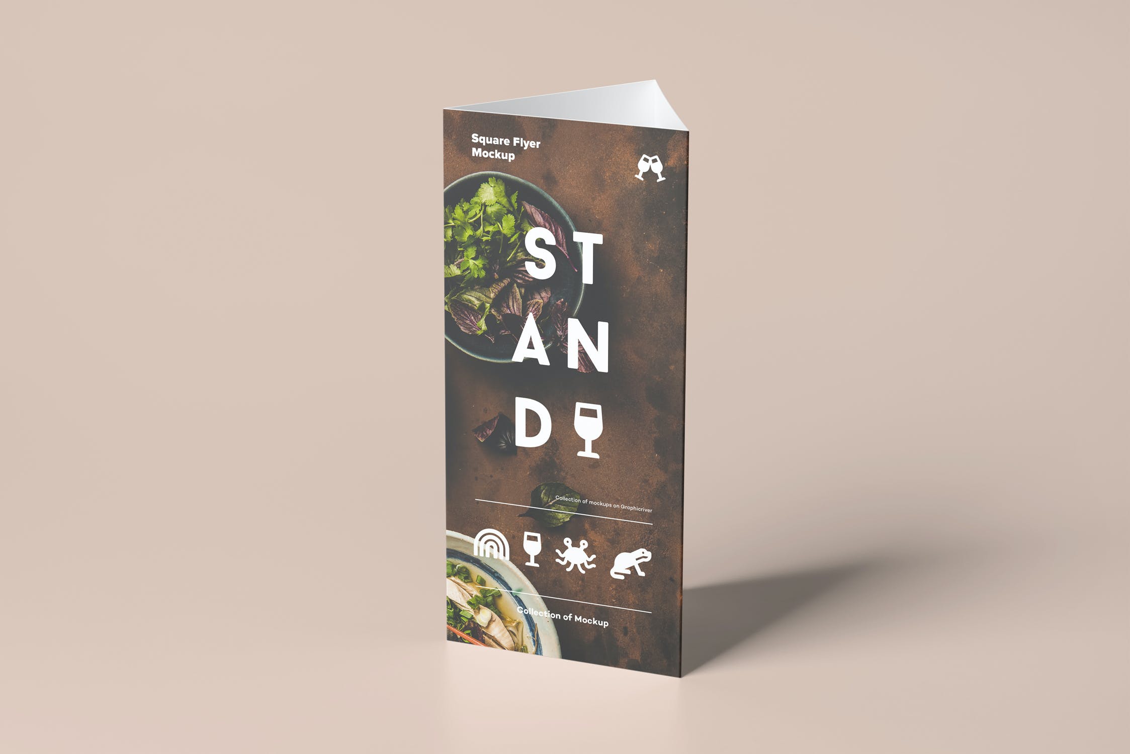 多角度三角形传单海报桌牌设计展示PSD样机模板 Triangle DL Brochure Stand Mockup_img_2