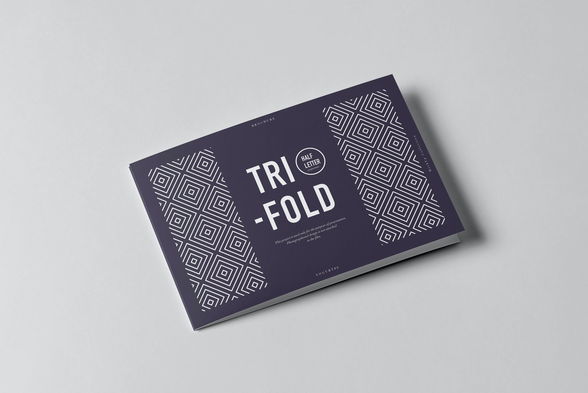 9款横版三折页小册子设计展示样机模板 Tri-Fold Half Letter Horizontal Brochure Mockup_img_2