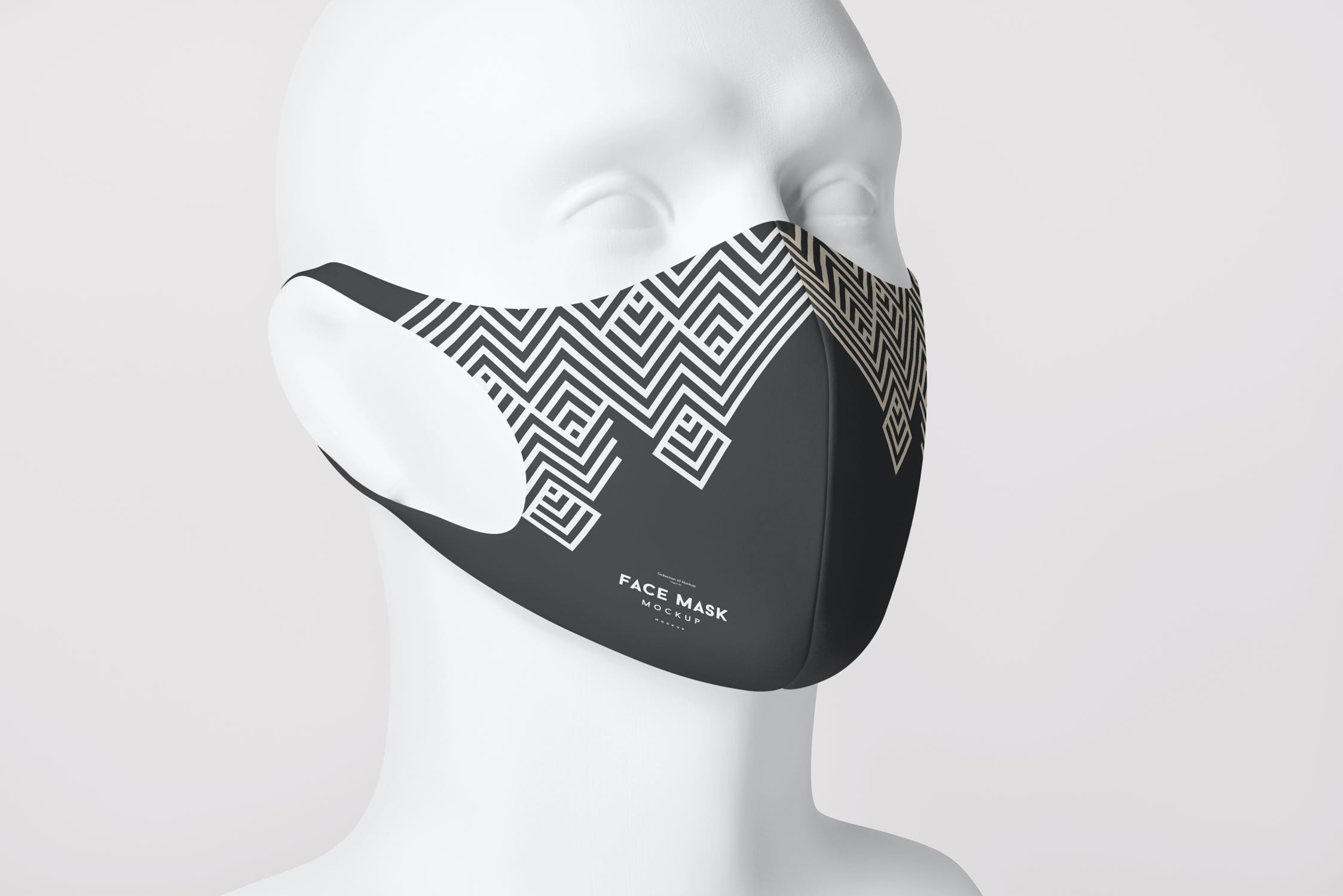 7款防护面罩口罩设计展示样机PSD模板 Face Mask Mockup 3_img_2