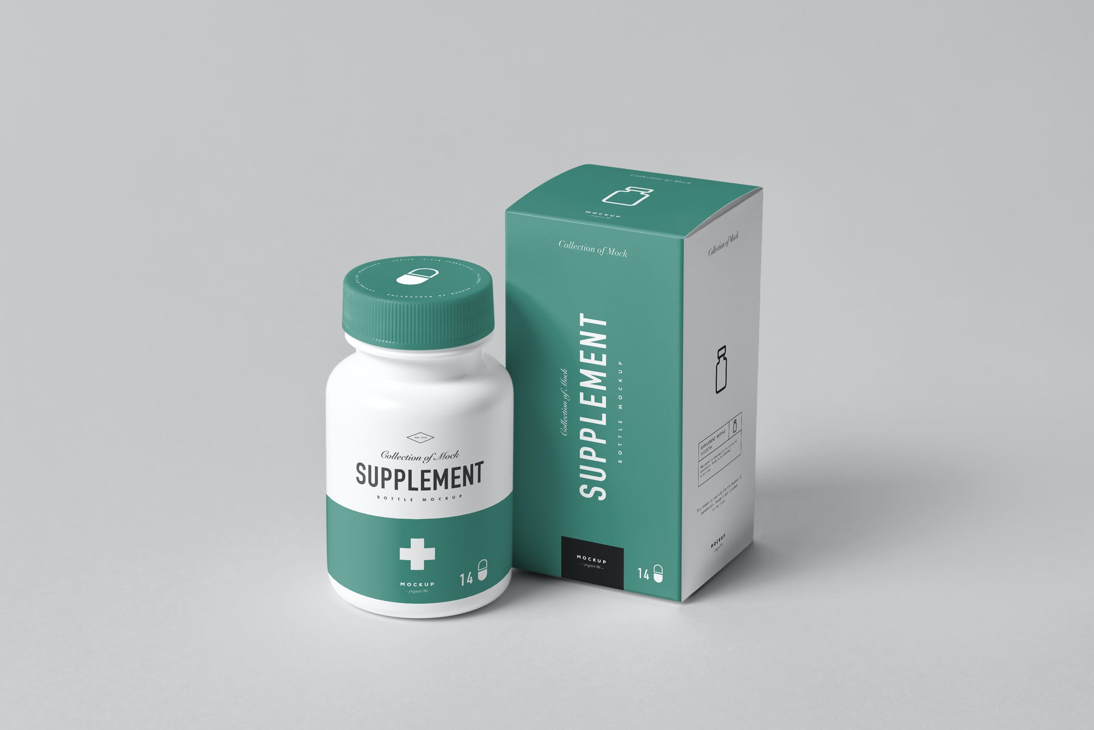 8款药物补充瓶塑料瓶包装盒设计展示样机模板 Supplement Bottle Mockup_img_2