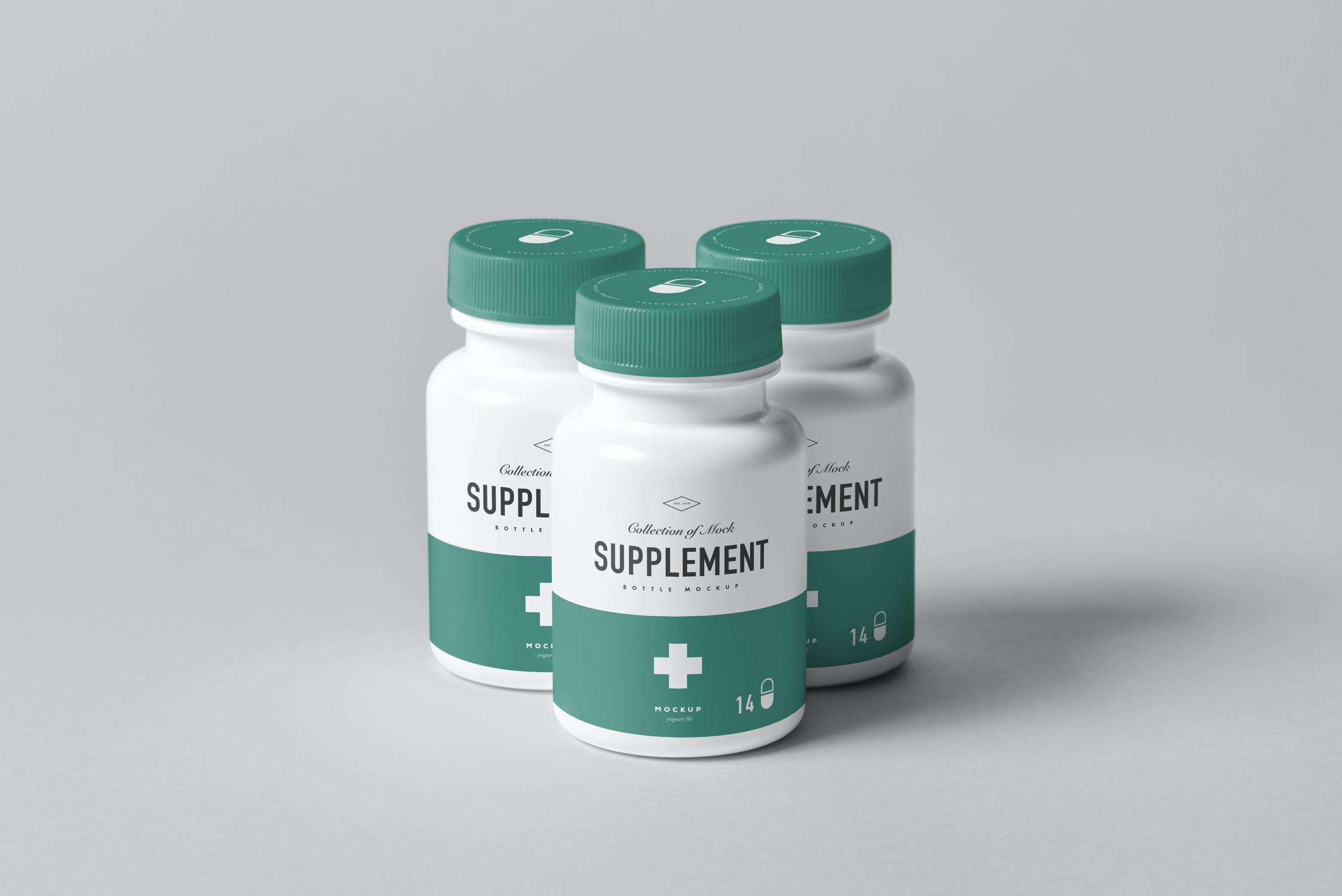 8款药物补充瓶塑料瓶包装盒设计展示样机模板 Supplement Bottle Mockup_img_2