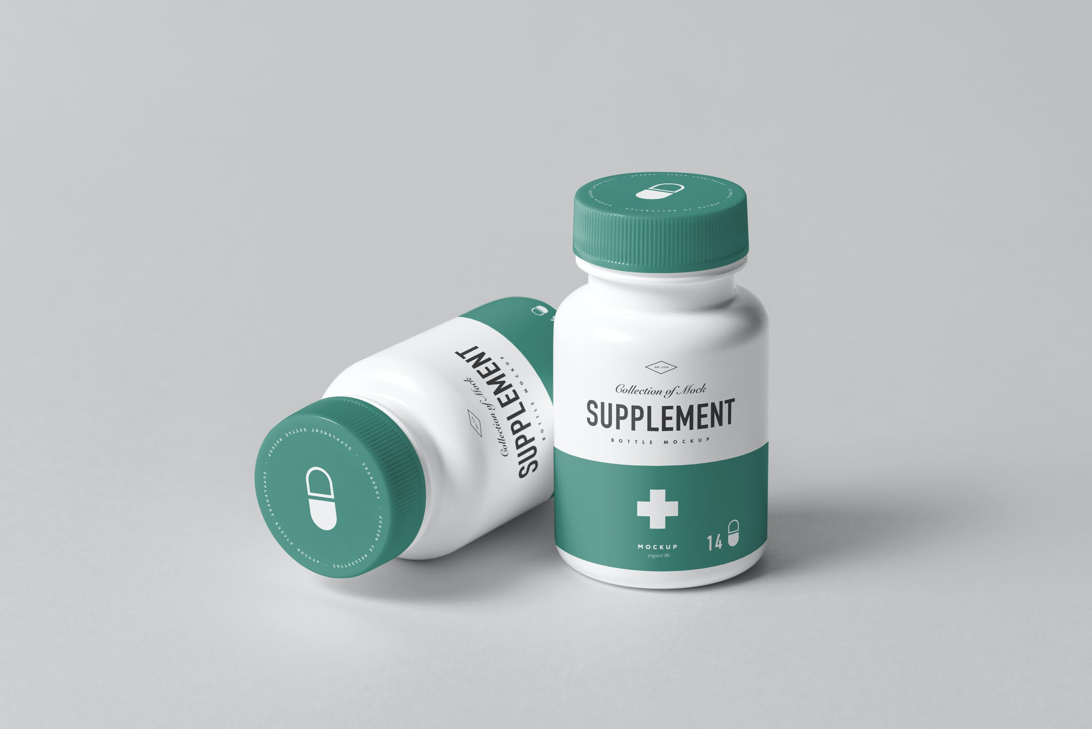 8款药物补充瓶塑料瓶包装盒设计展示样机模板 Supplement Bottle Mockup_img_2