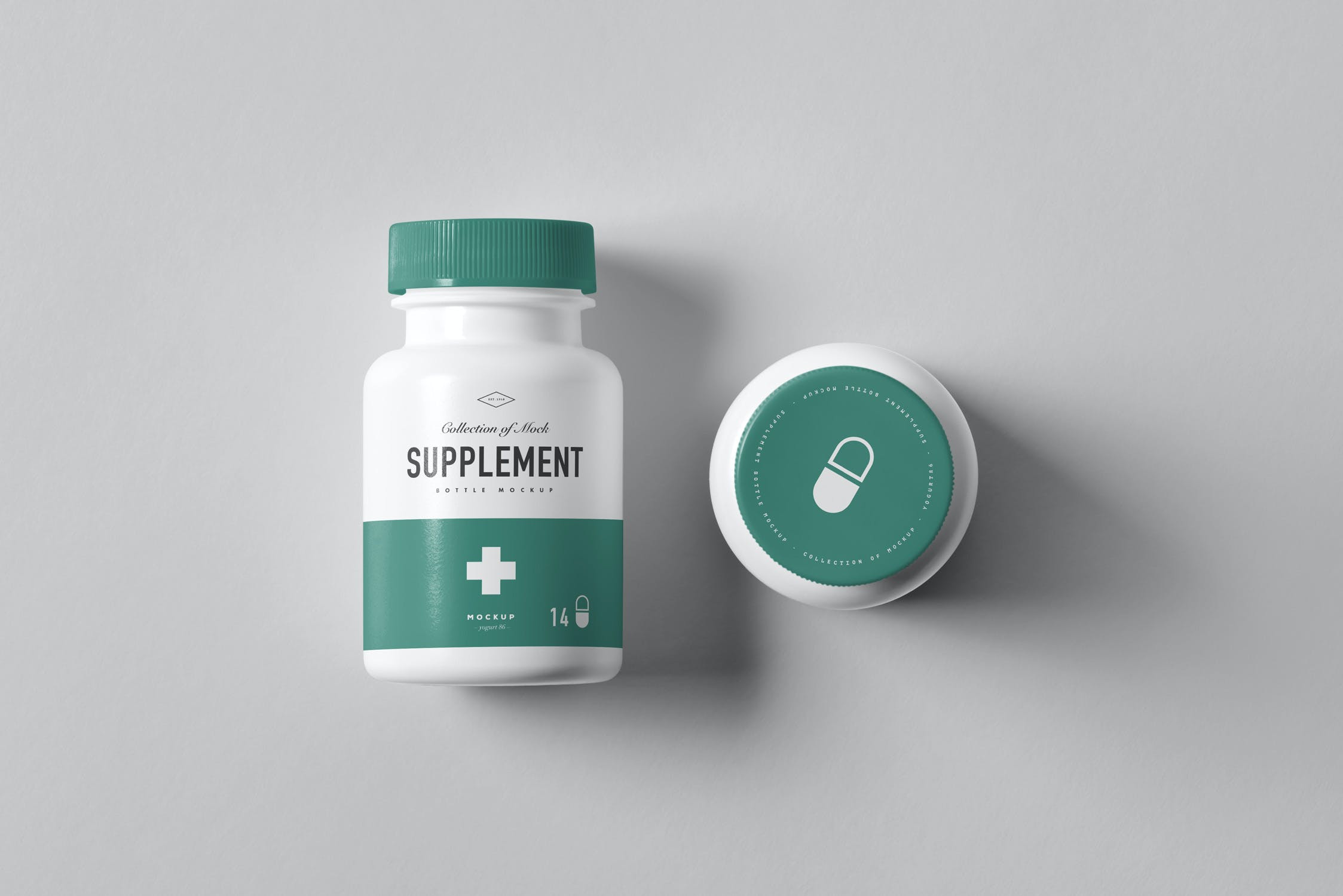 8款药物补充瓶塑料瓶包装盒设计展示样机模板 Supplement Bottle Mockup_img_2