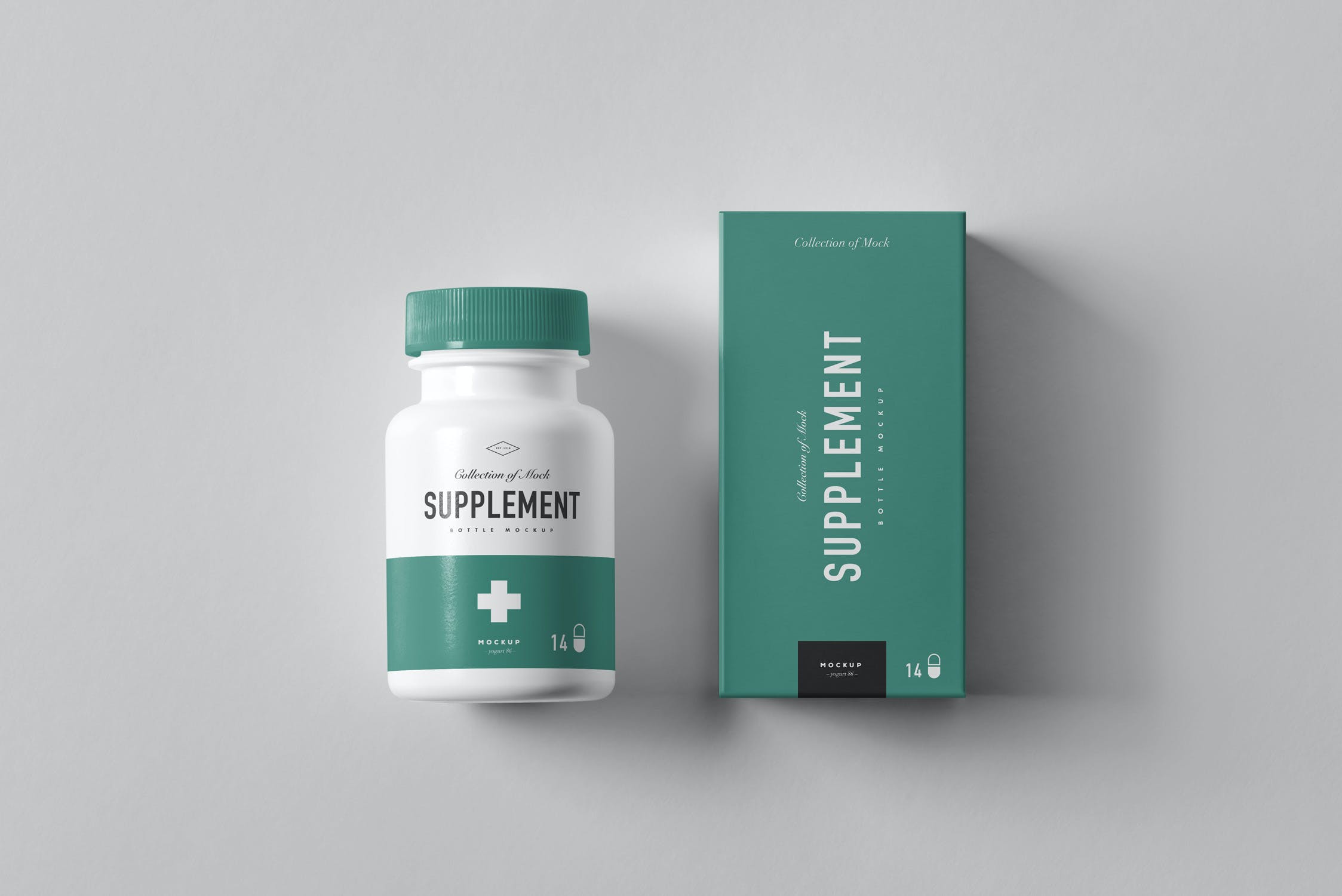 8款药物补充瓶塑料瓶包装盒设计展示样机模板 Supplement Bottle Mockup_img_2