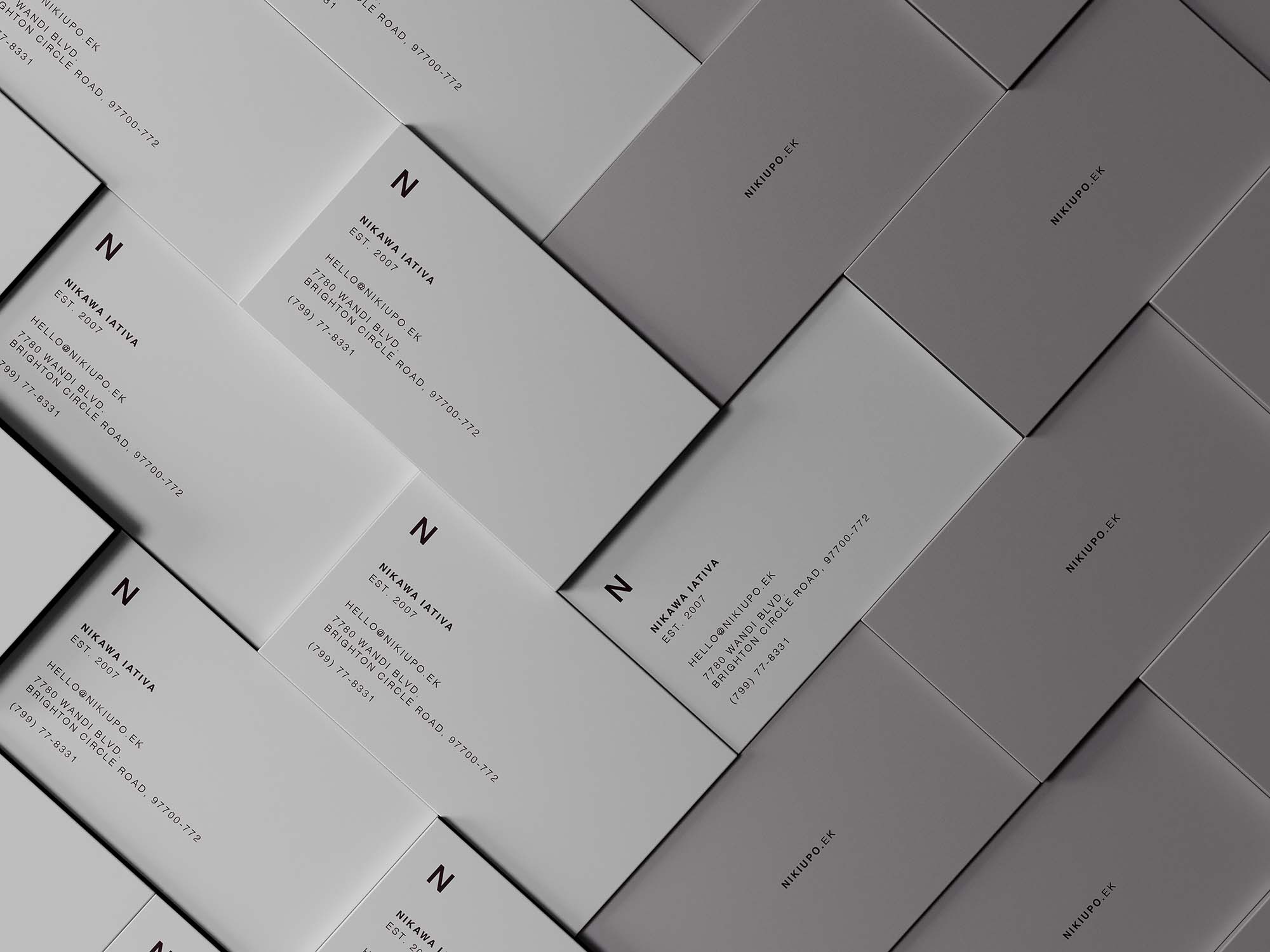 堆叠商务名片卡片设计展示样机 Stacked Business Cards Mockup_img_2