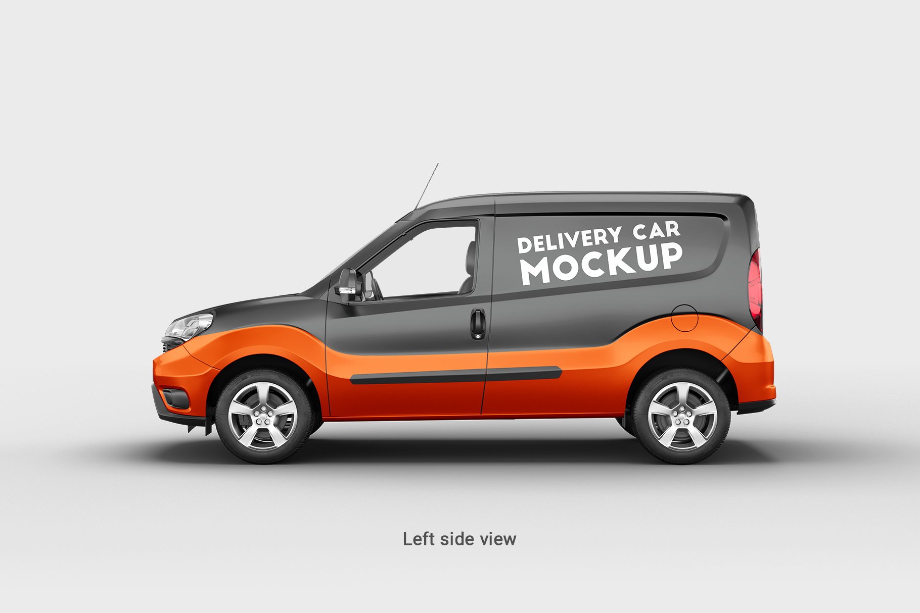 6款面包车小货车车身广告设计展示样机 Delivery Car Mockup 3_img_2