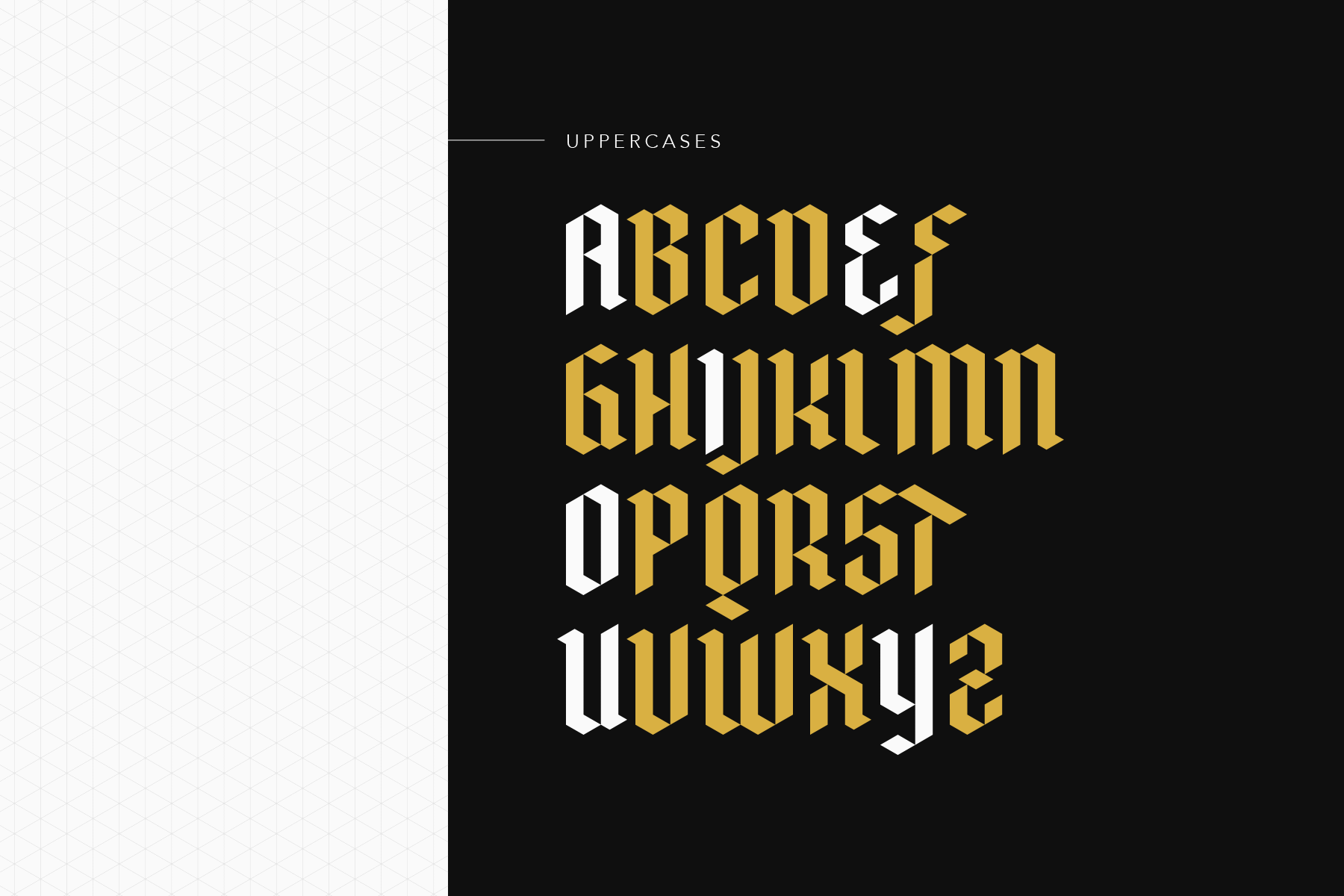 复古游戏哥特式三角边缘英文字体下载 Drei Fraktur Font_img_2