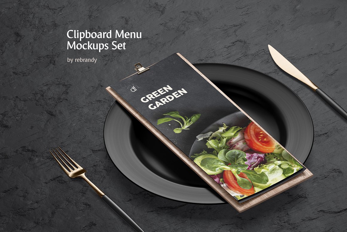 剪贴板菜单设计展示样机模板合集 Clipboard Menu Mockups Set_img_2