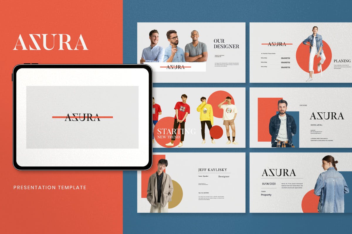 极简服装作品集图文排版设计幻灯片模板 Azura - Minimal Fashion Powerpoint Templates_img_2