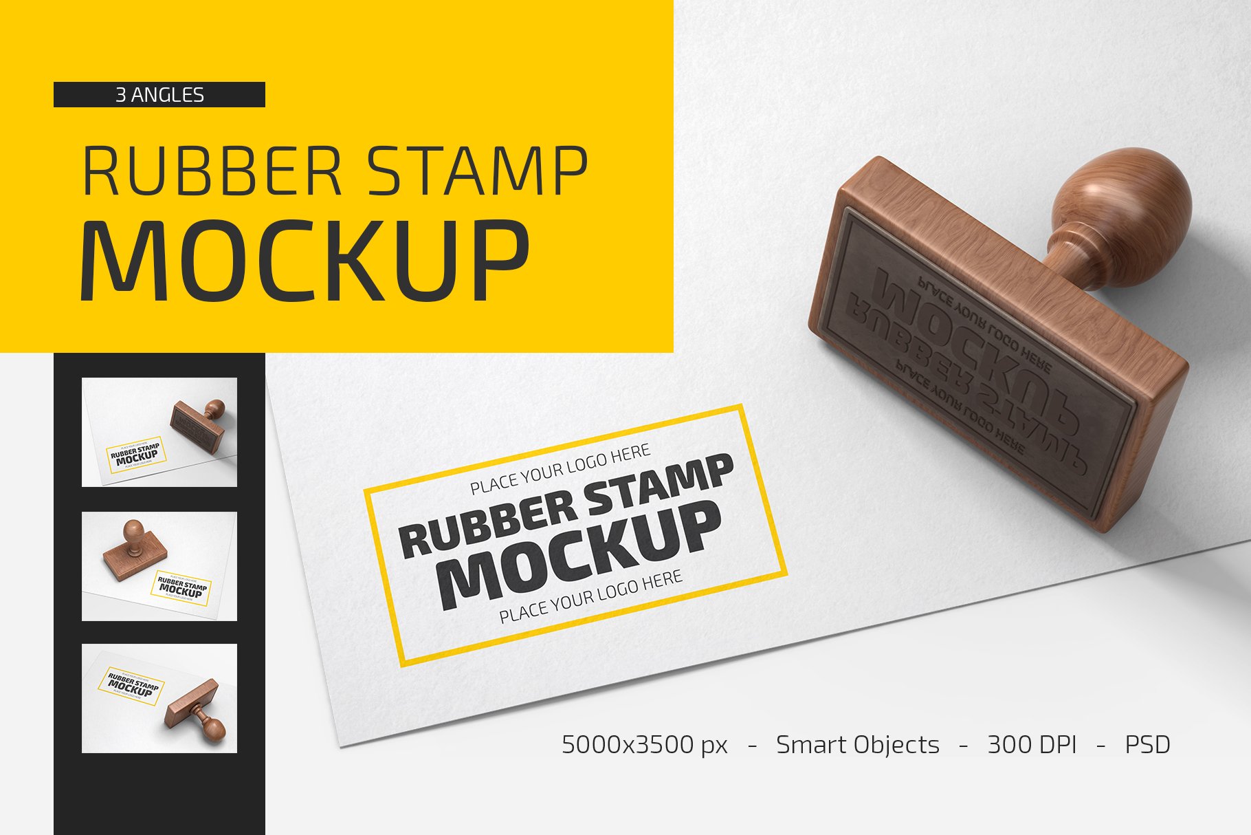 矩形图章设计展示样机模板合集 Rubber Stamp Mockup Set_img_2