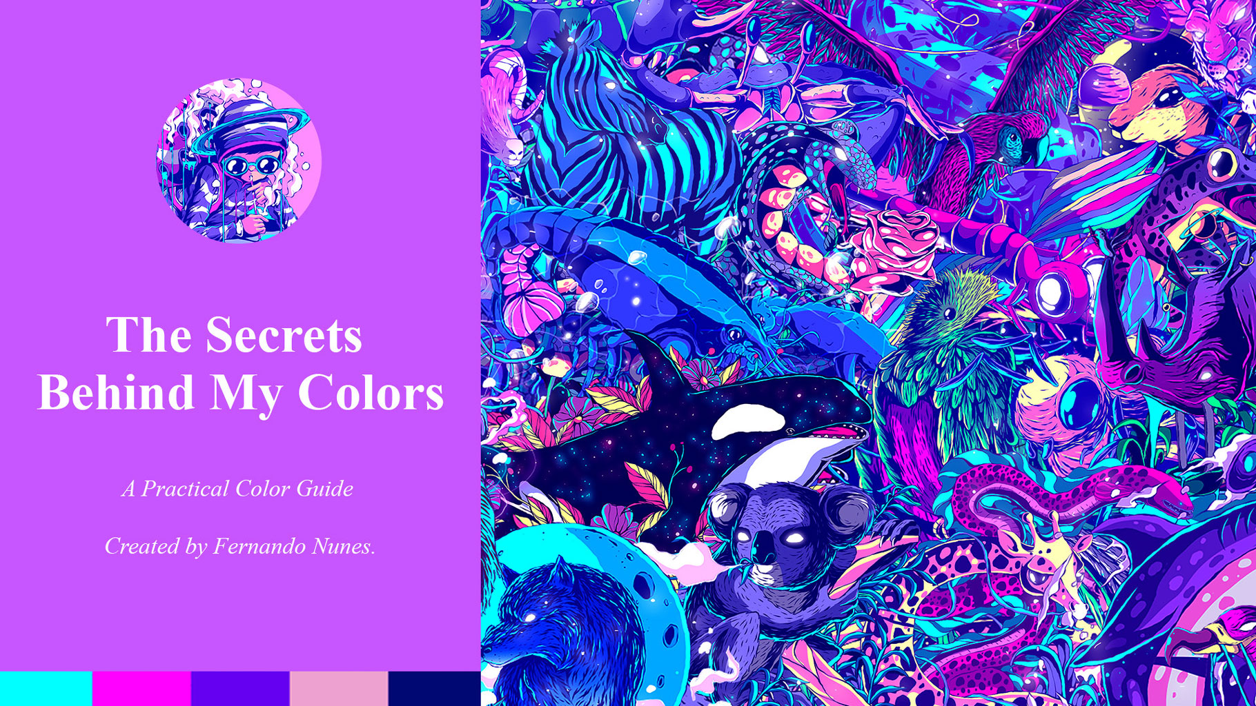 300款色彩亮丽蒸汽波风动画绘画色板色轮模板素材 300 Color Swatches For Adobe Illustrator & Adobe Photoshop_img_2