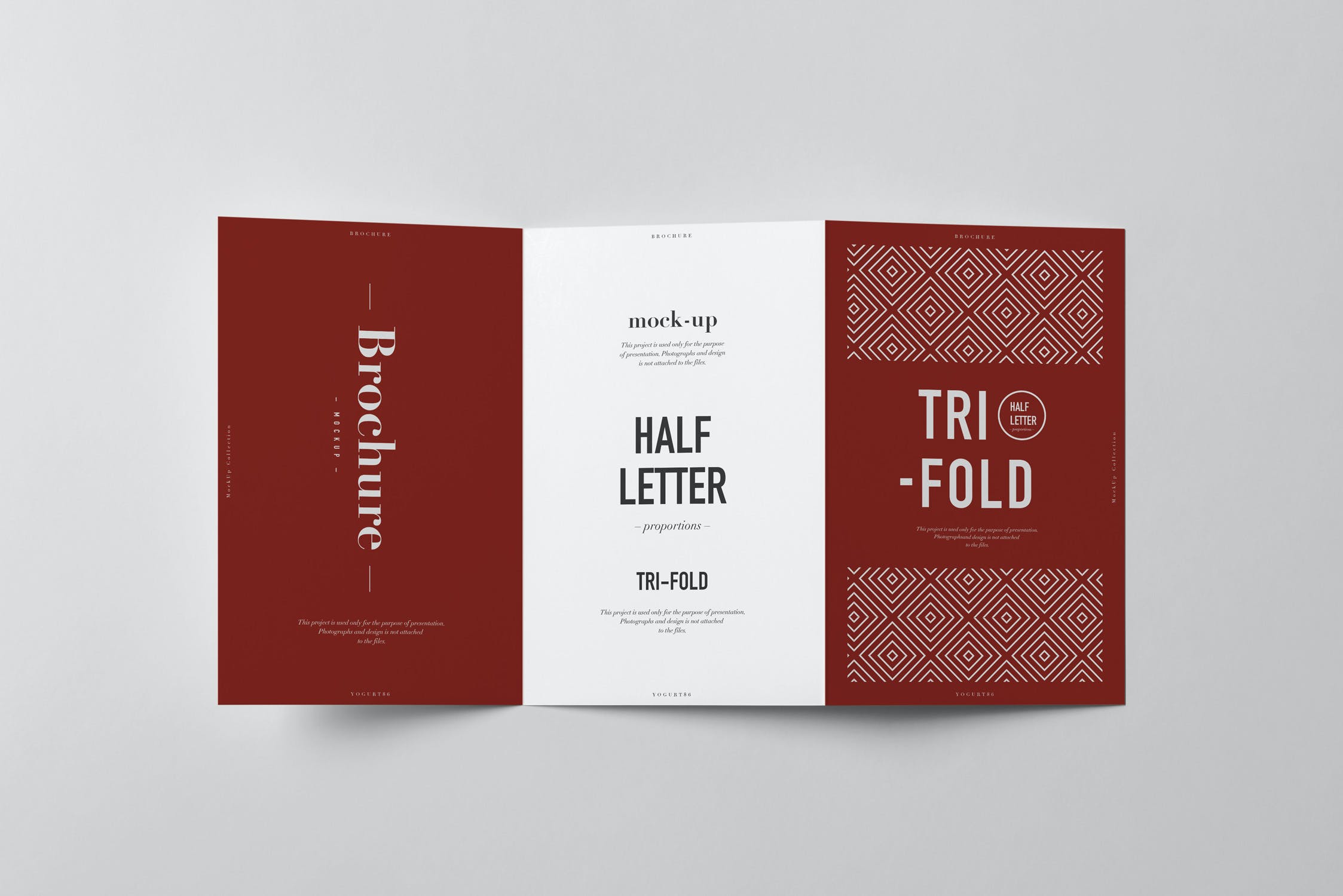 10款三折页小册子设计展示样机模板 Tri-Fold Half Letter Brochure Mockup 2_img_2