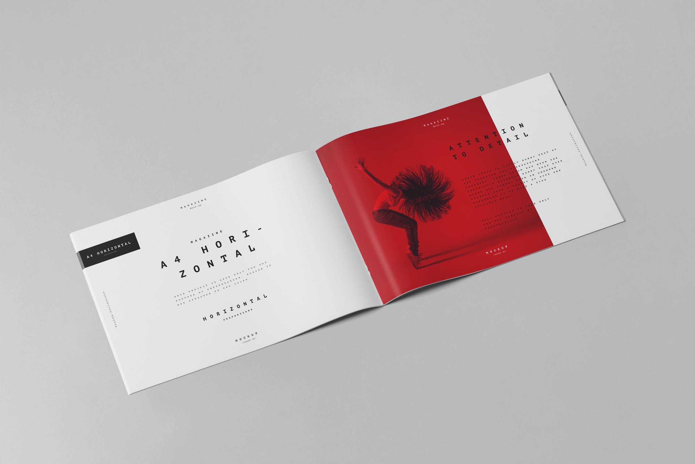 10款横版A4画册杂志设计展示样机模板 A4 Horizontal Brochure Mockup 3_img_2