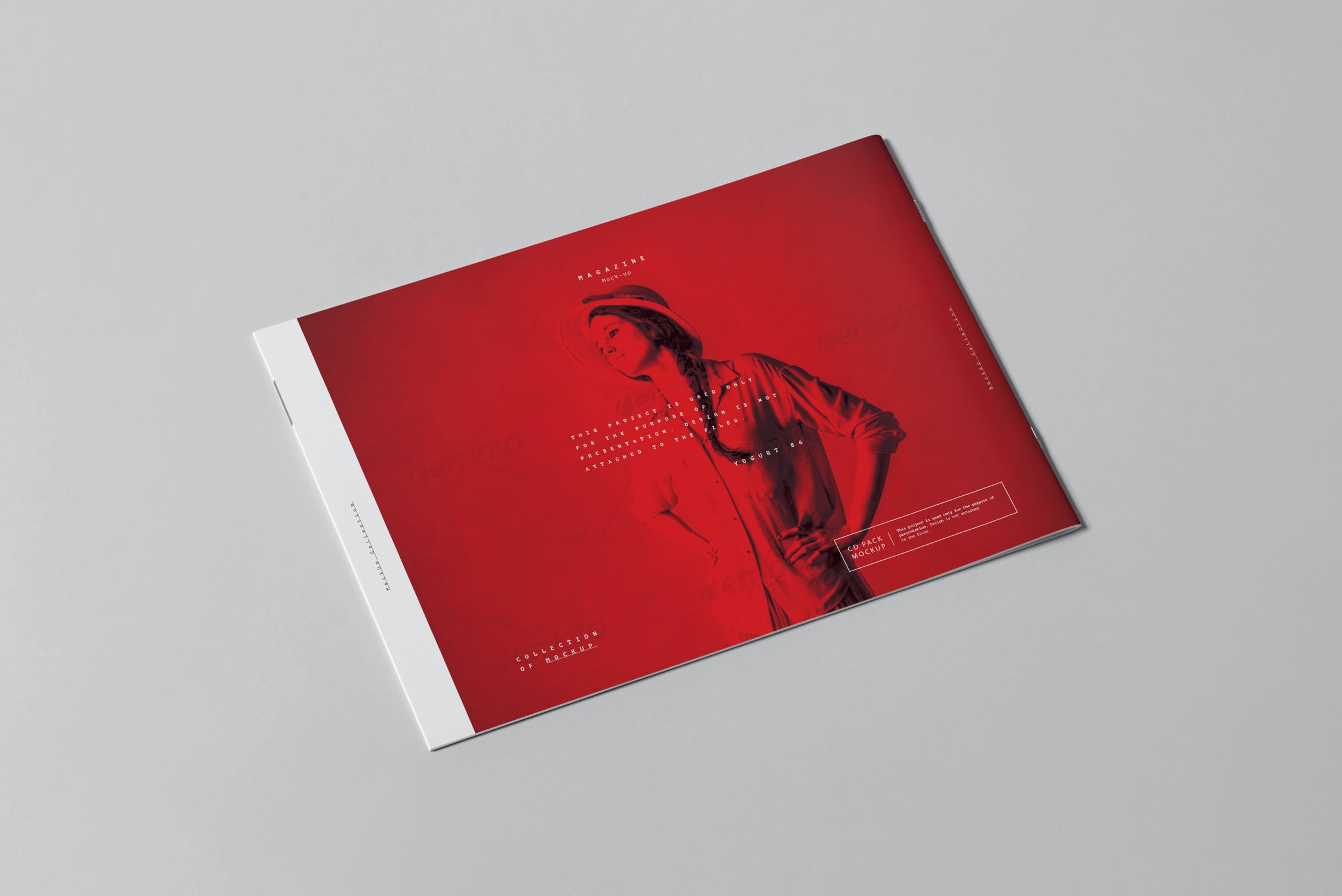 10款横版A4画册杂志设计展示样机模板 A4 Horizontal Brochure Mockup 3_img_2