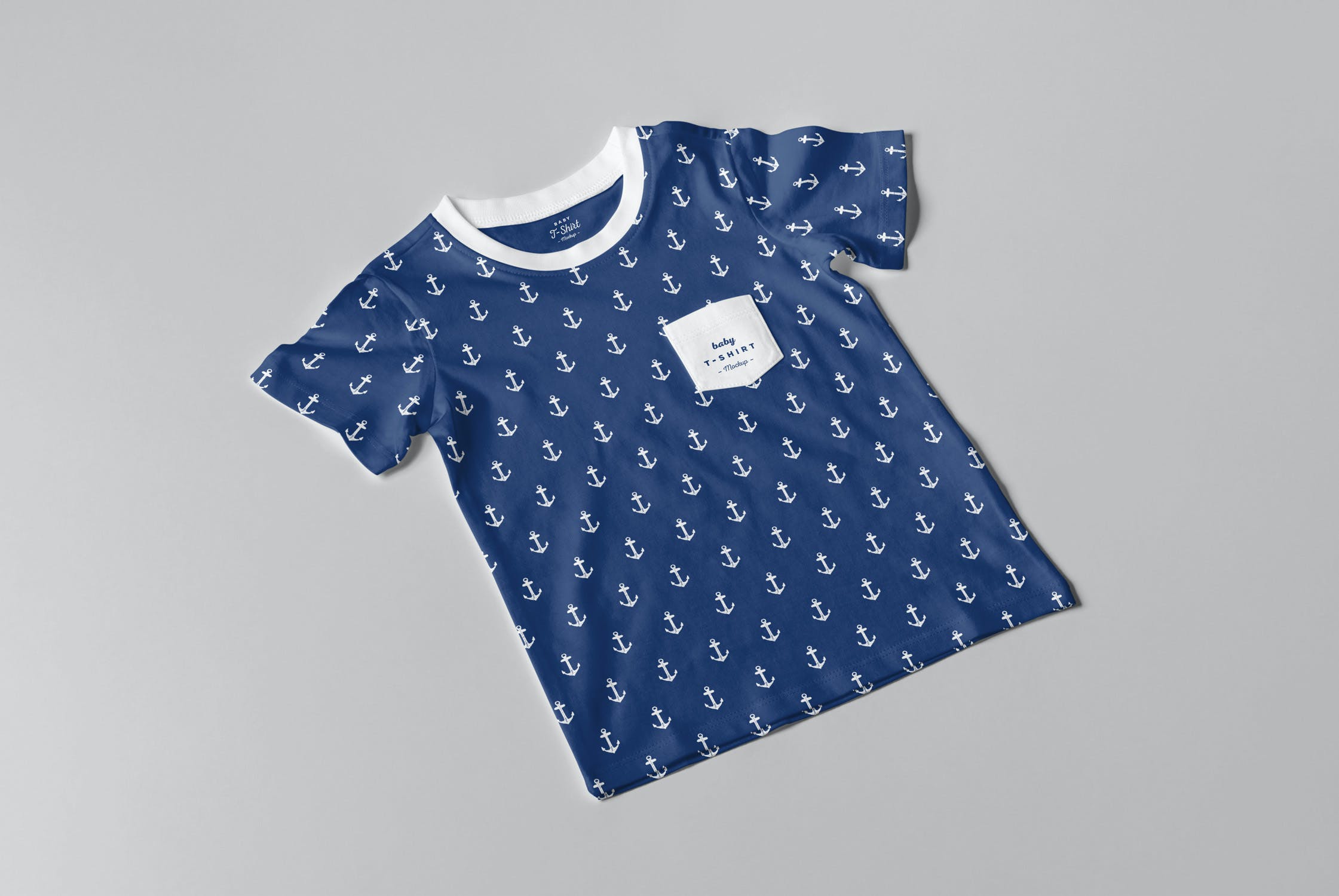 6款儿童半袖印花图案设计展示样机模板 Baby T-Shirt Mockup_img_2