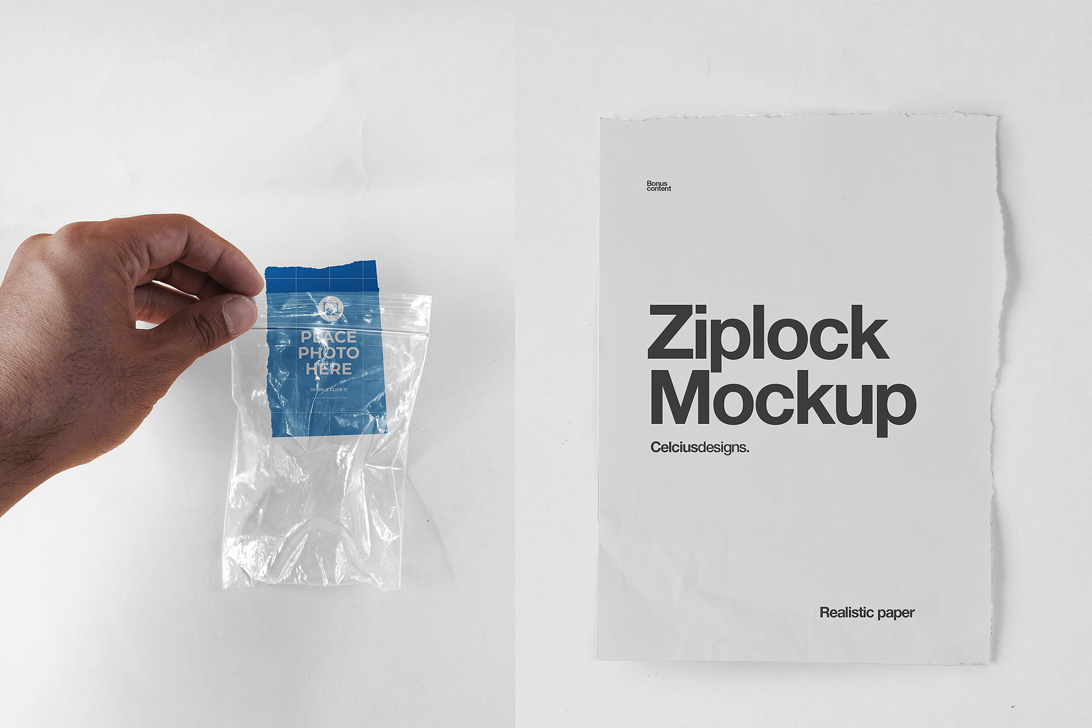 4款塑料自封包装袋设计贴图样机PSD模板 Zip Lock Mockups_img_2