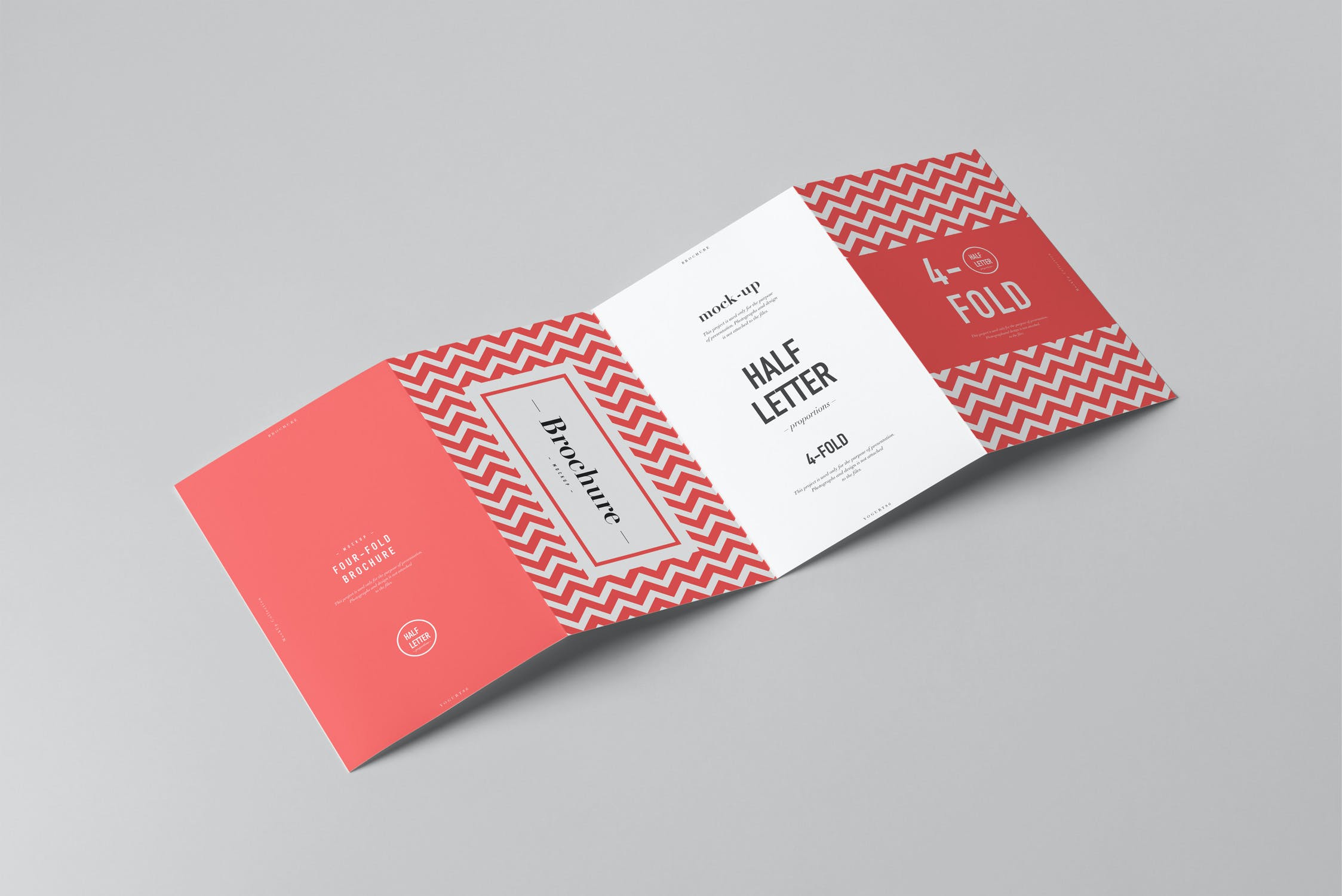 10款四折页小册子设计展示样机PSD模板 Four-Fold Half Letter Brochure Mockup_img_2