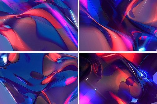 5款抽象科幻全息渐变平面海报设计背景图片素材 5 SCI-FI Abstract Textures_img_2