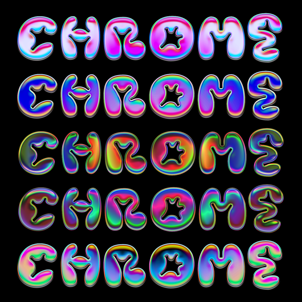 5款全息渐变圆润卡通立体标题字体设计PS样式模板 Chrome Template 07_img_2