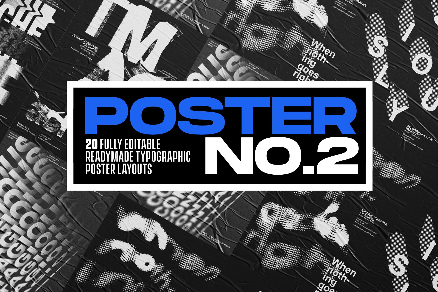 20款抽象扭曲主视觉海报标题效果字体设计PS样式模板 Typographic Poster Layouts No.02_img_2