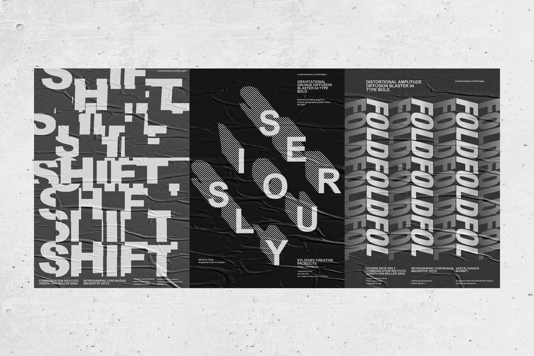 20款抽象扭曲主视觉海报标题效果字体设计PS样式模板 Typographic Poster Layouts No.02_img_2