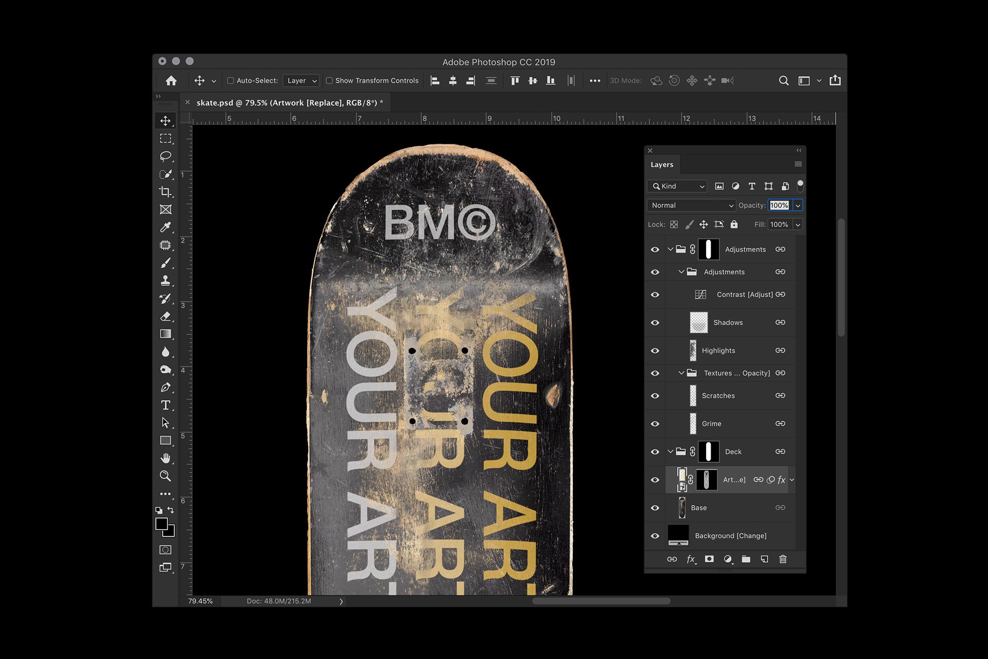 滑板产品外观设计展示样机PSD模板素材 4K Skateboard Mockup_img_2