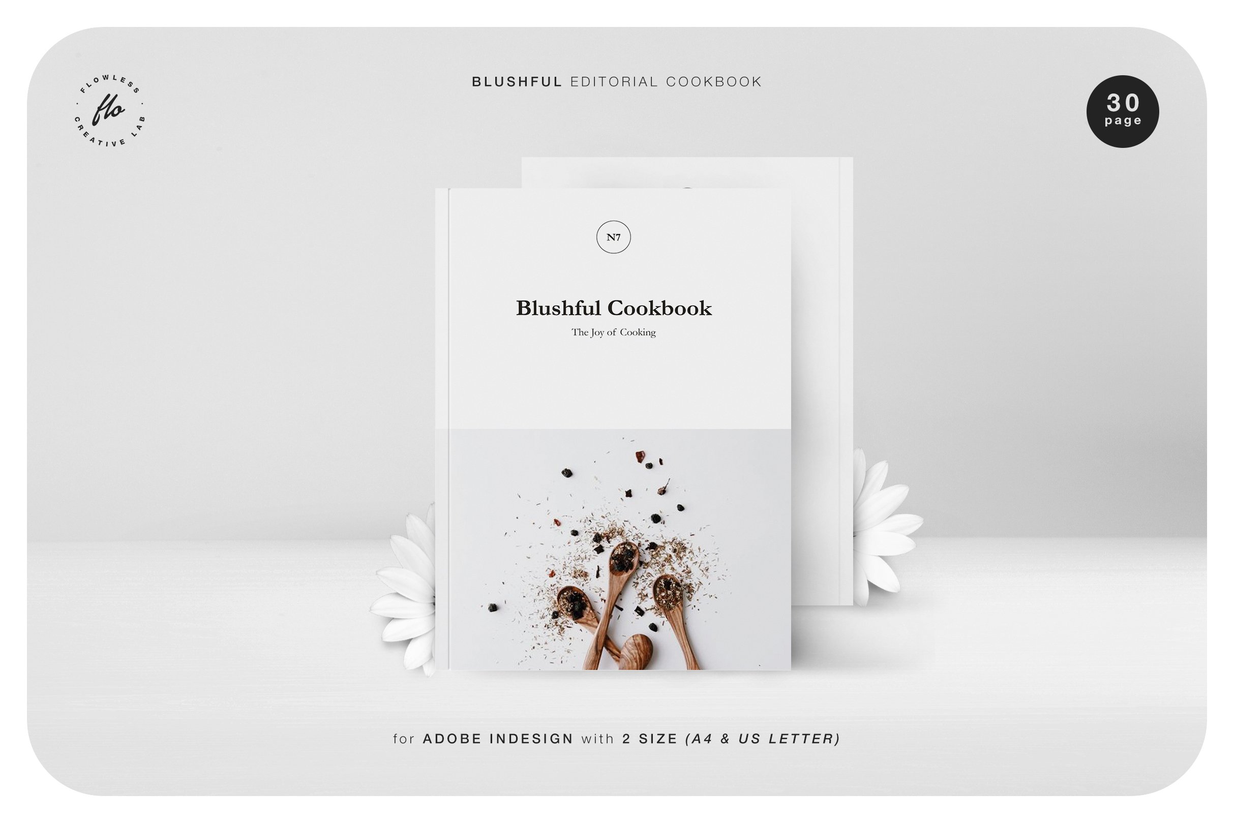 简约食谱菜单图文排版设计INDD画册模板 BLUSHFUL Editorial Cookbook_img_2