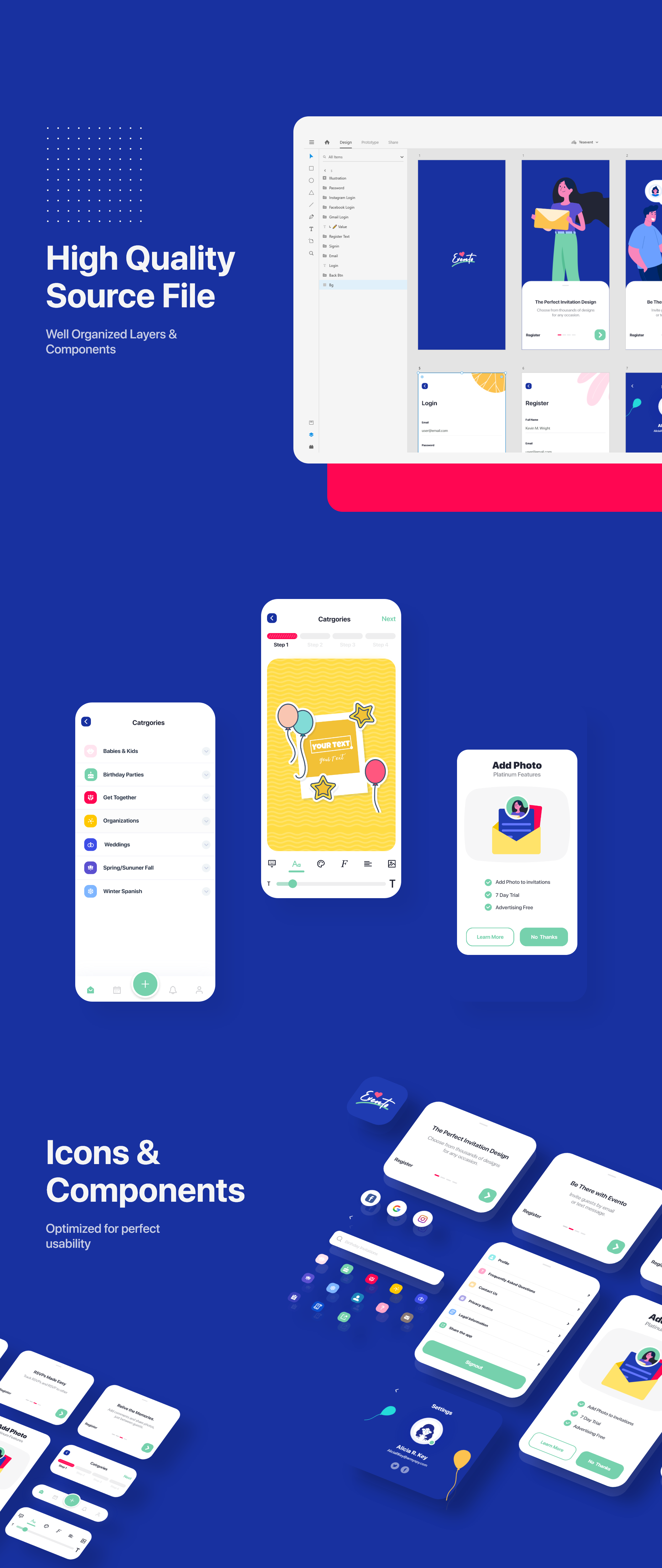 信息任务行程管理应用程序APP UI套件 Evento App Ui Kit_img_2