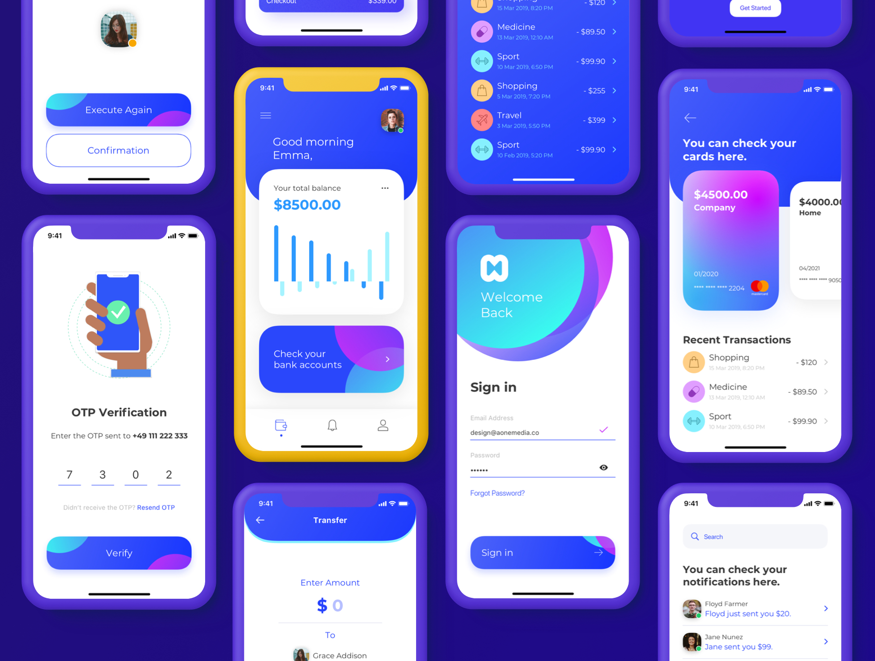 现代财务电子钱包APP应用程序UI套件 Money App UI Kit_img_2