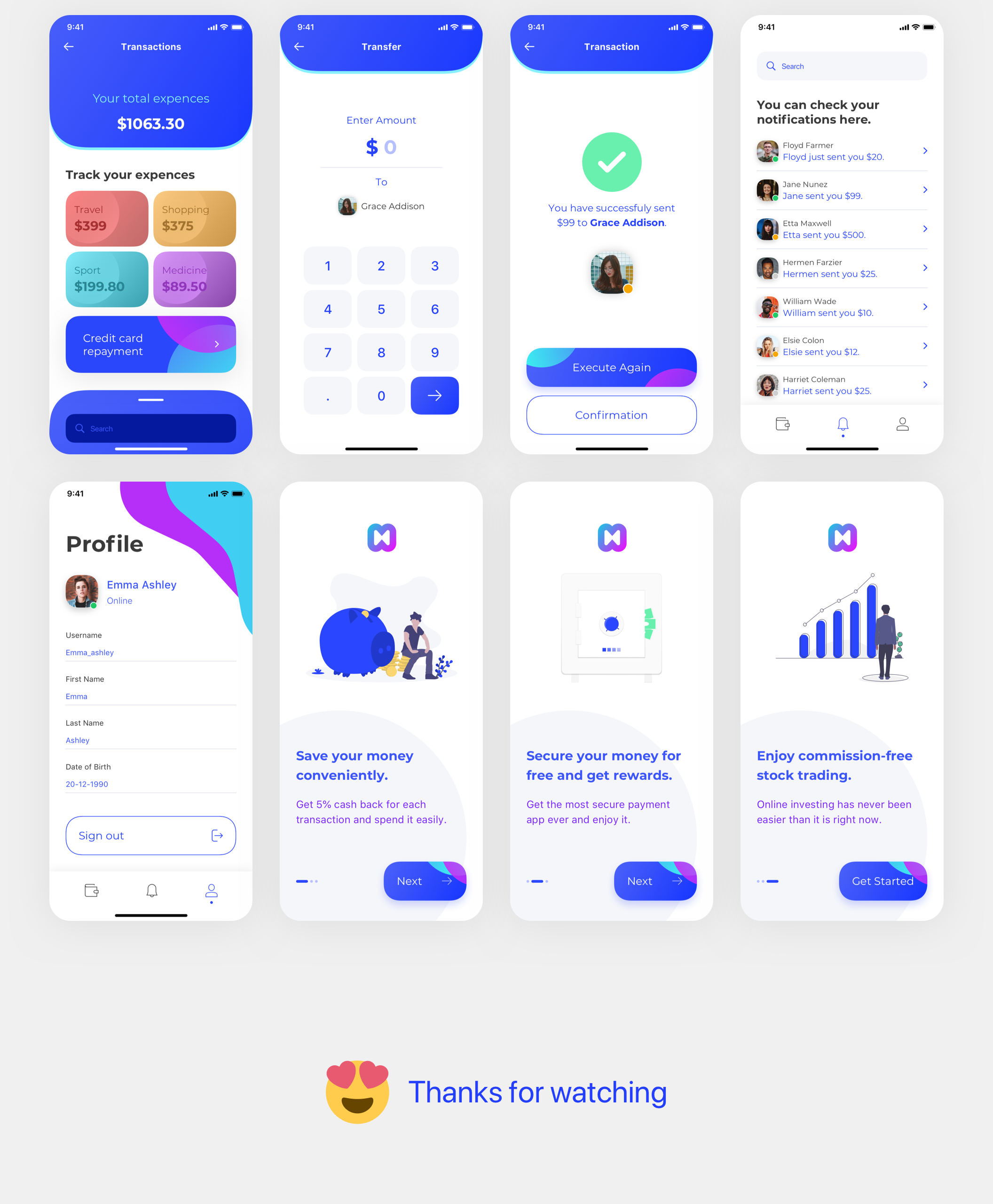 现代财务电子钱包APP应用程序UI套件 Money App UI Kit_img_2