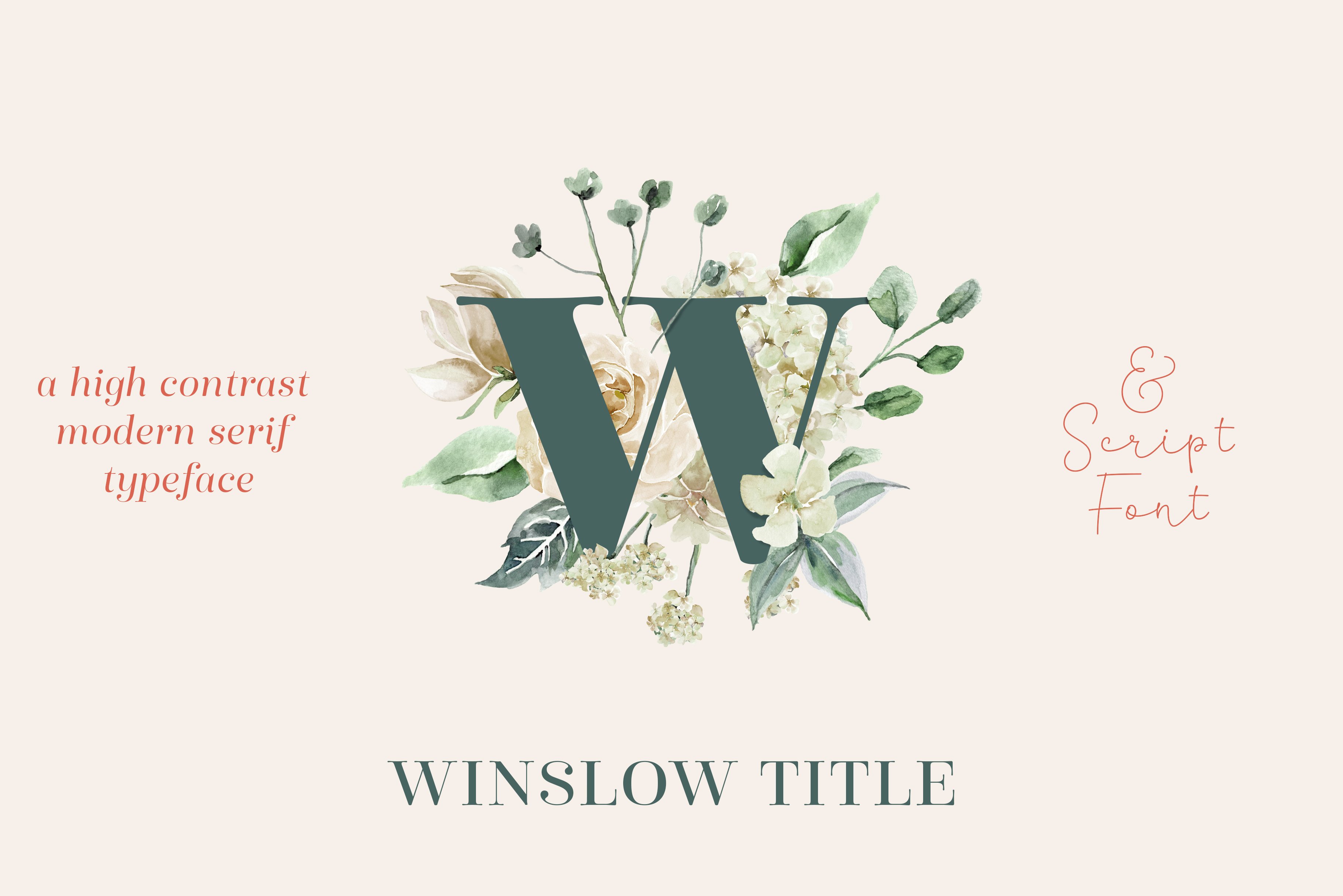 时尚优雅衬线英文字体下载 Winslow Title Complete Family_img_2